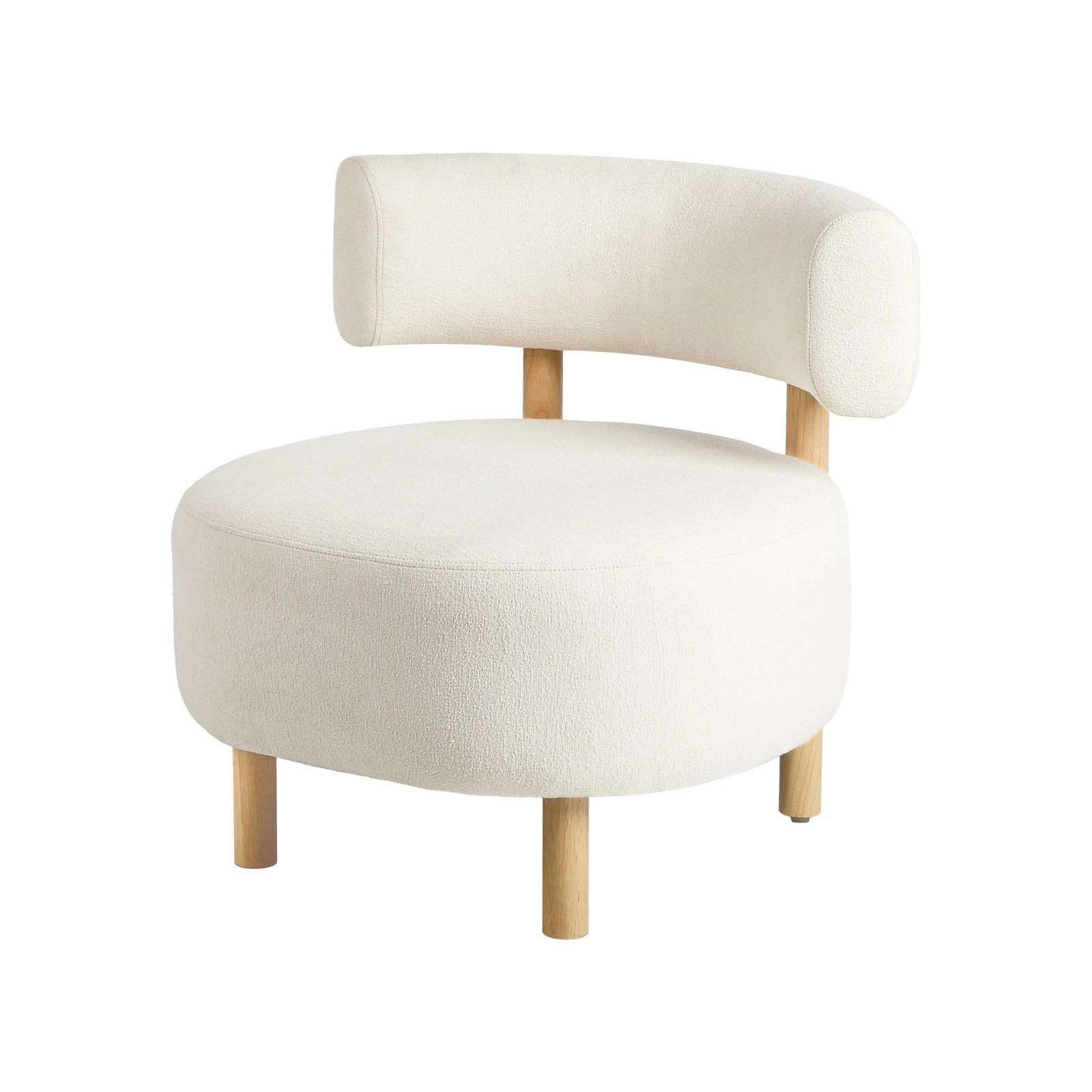 8 Oikiture Wooden Armchair Lounge Chair Linen Fabric Accent Armchairs - Beige, 8 of 10