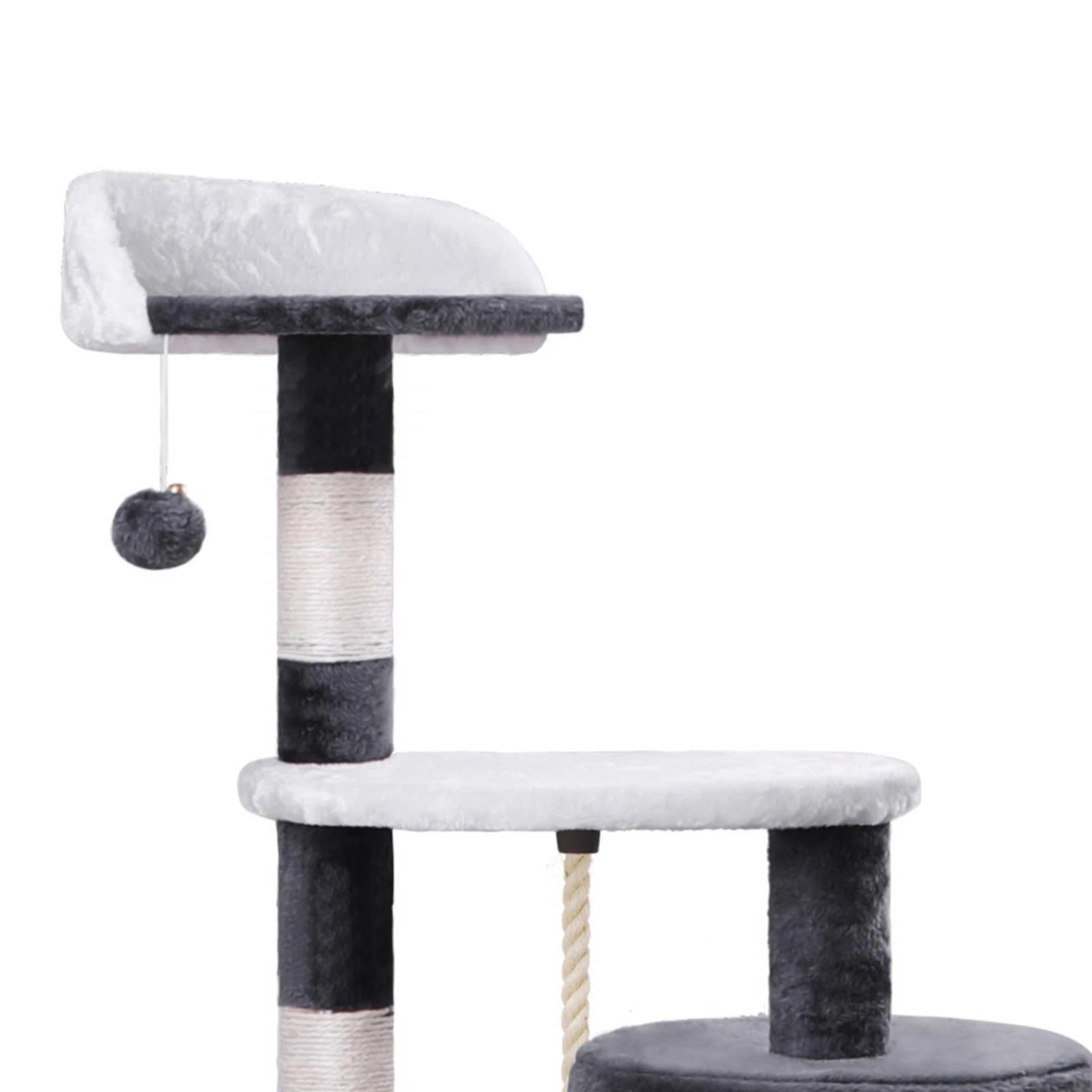 4 Beastie Cat Tree Scratching Post Scratcher Tower Condo House Furniture 112CM - Grey White, 4 of 5