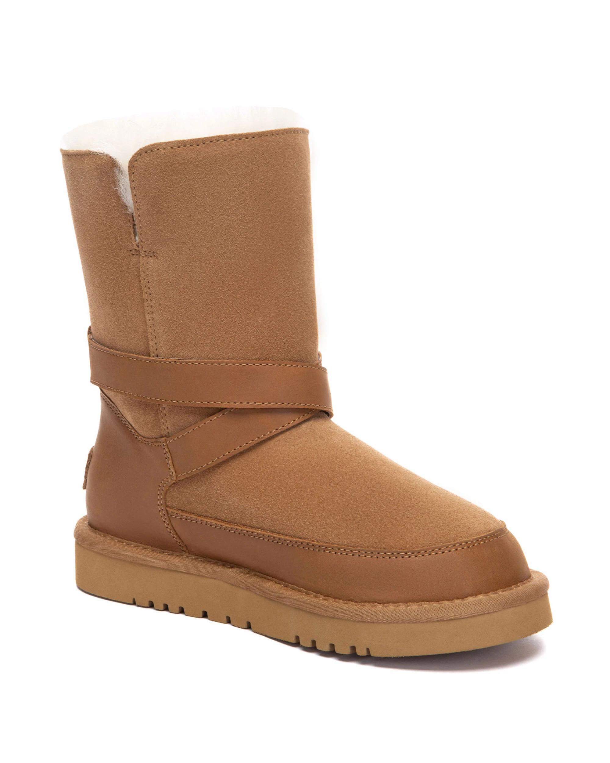 2 Australian Shepherd UGG Halvik Buckle Short Boots CHESTNUT, 2 of 5