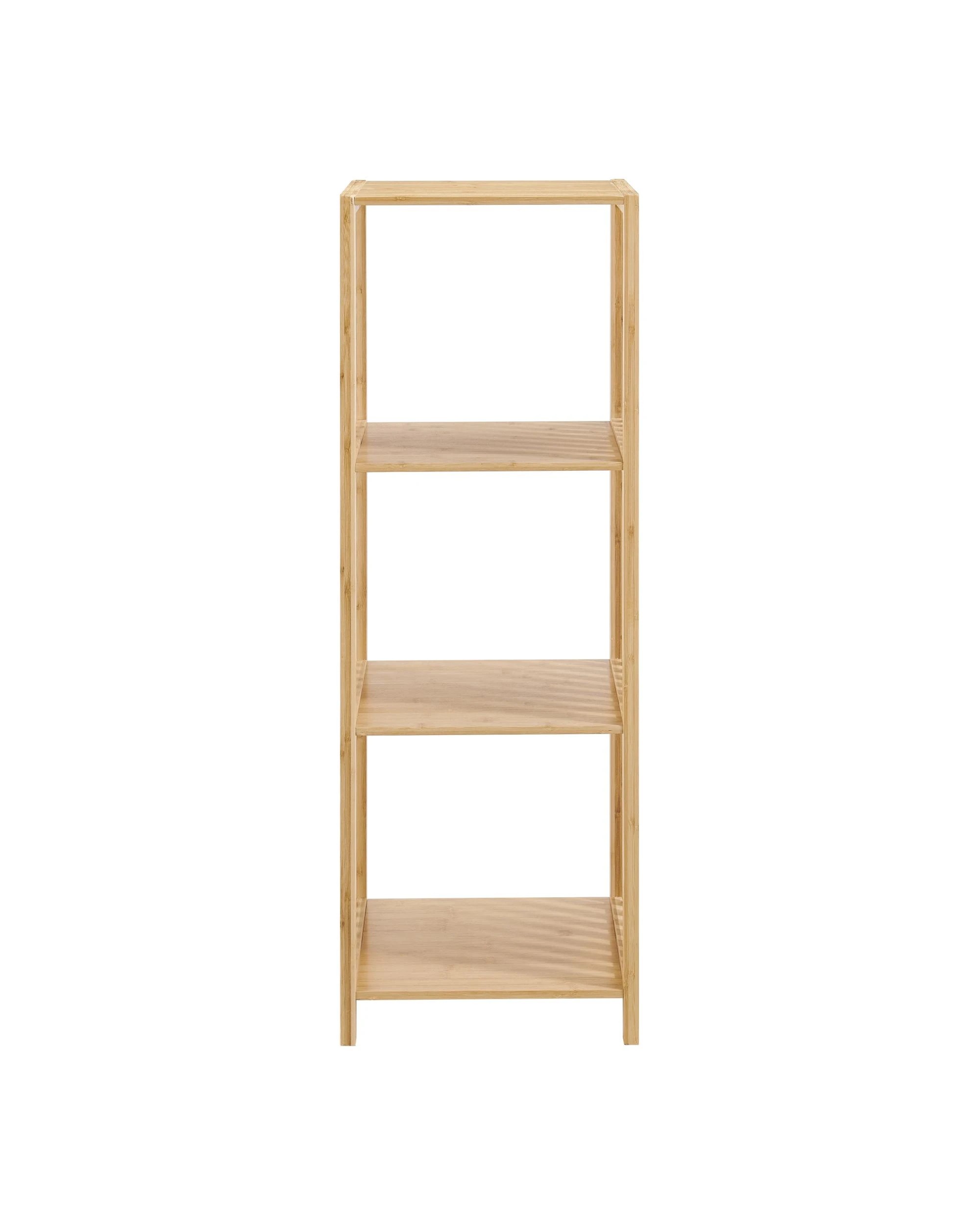 4 Kodu Open Shelf Bookshelf Display Unit 3 Tier Bamboo - Natural, 4 of 8
