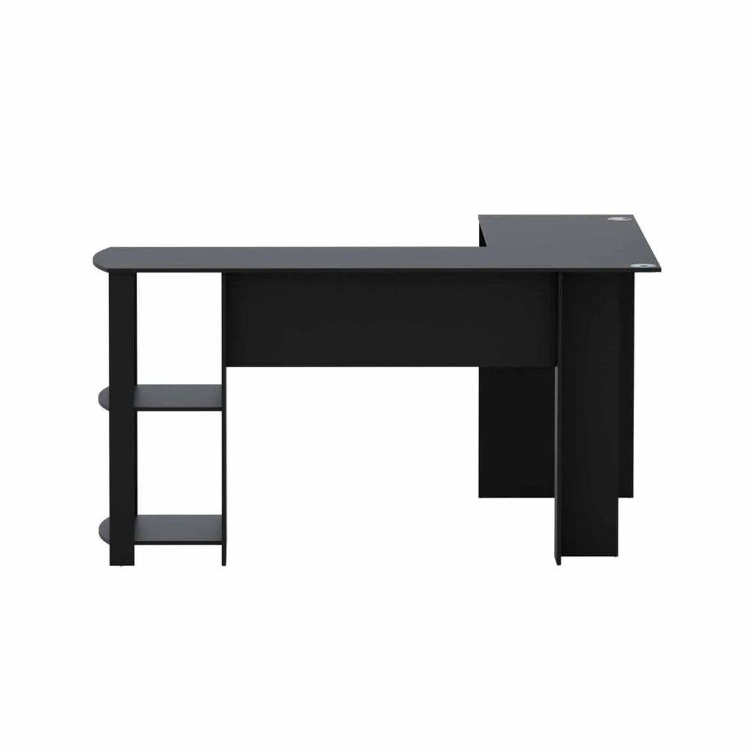 4 Artiss Computer Desk Shelf L-Shape Black 136CM - Black, 4 of 8