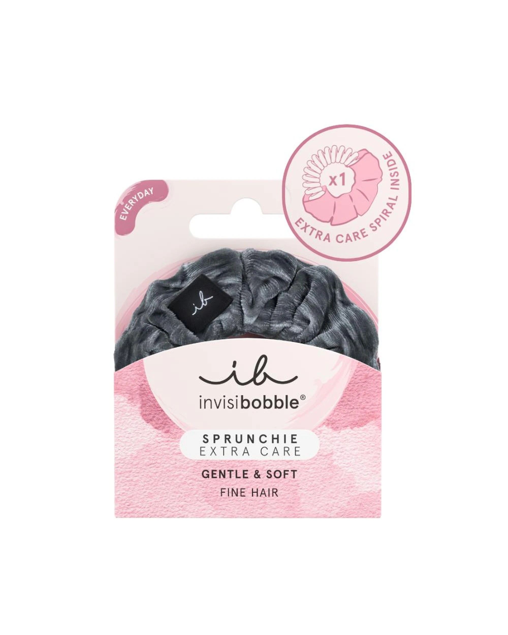 2 Invisibobble Sprunchie Extra Care for Fine Hair Scrunchie - Soft as Silk - Grey, 2 of 2