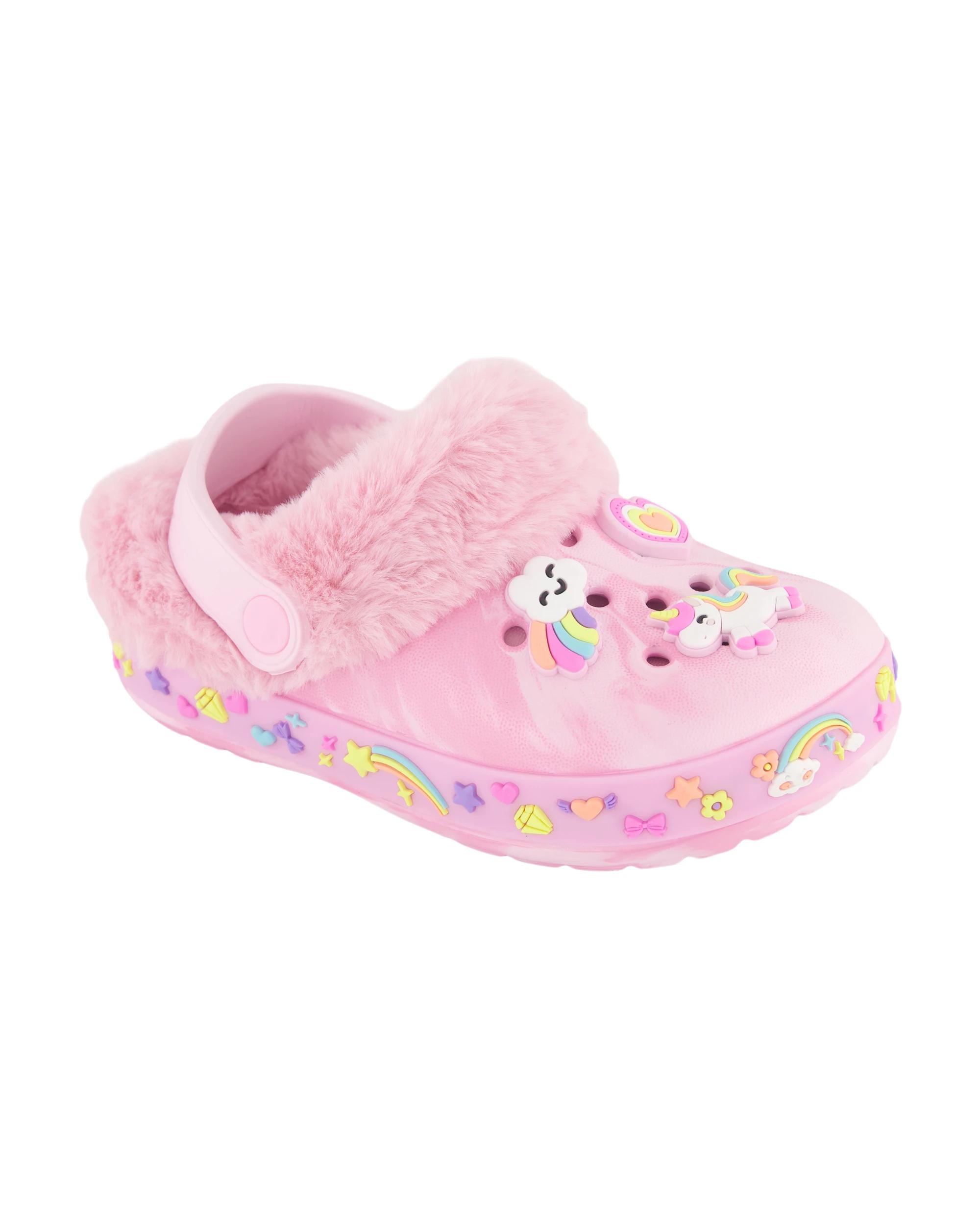 1 Junior Light Up Furlined Clogs Unicorn, 1 of 4