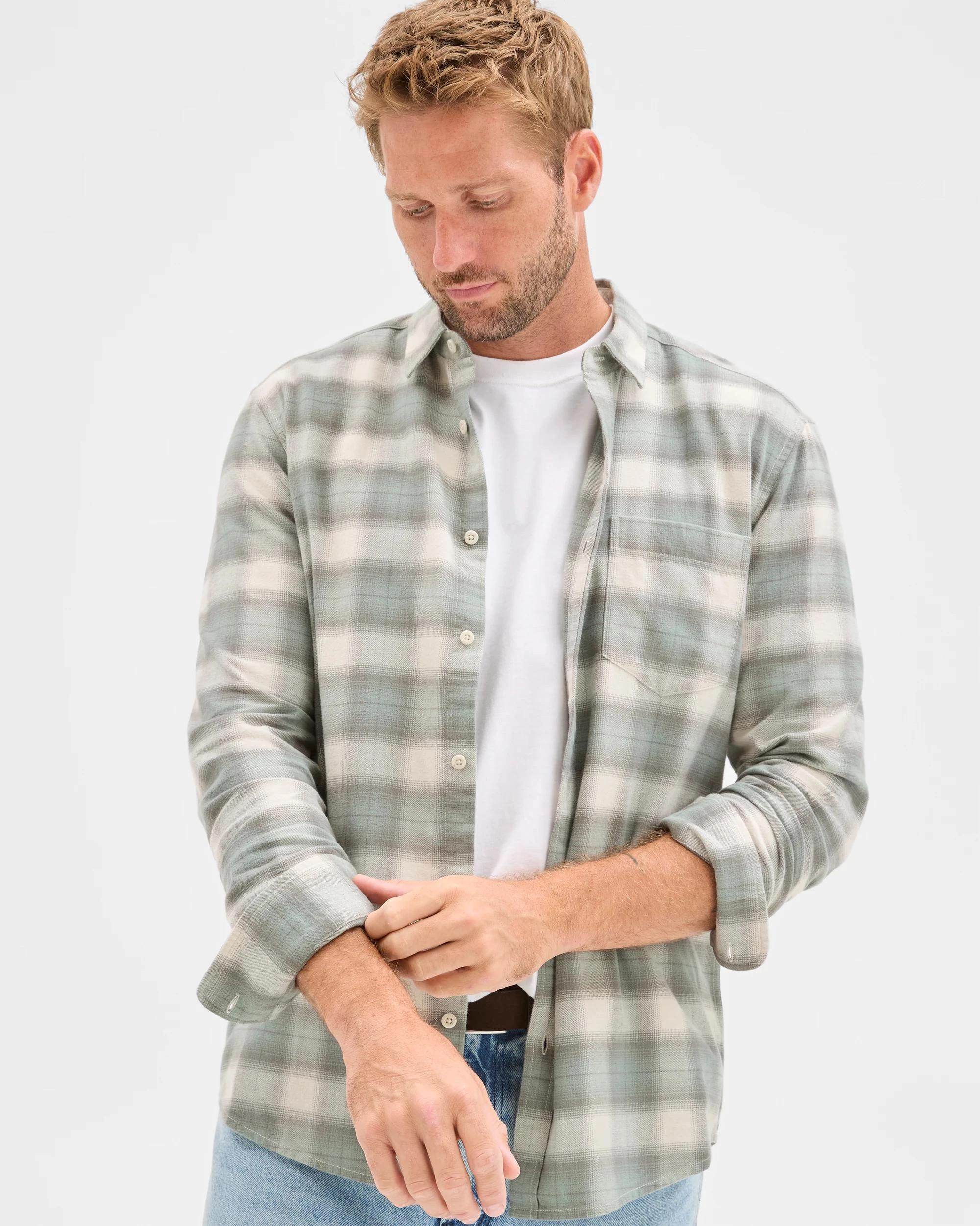 1 Target Australian Cotton Long Sleeve Flannelette Shirt FOG, 1 of 5