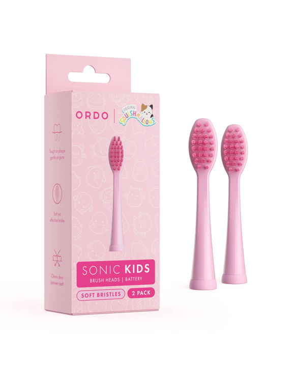 Original Squishmallows 2 Pack Ordo Sonic Kids Battery Brush Heads - Auggie