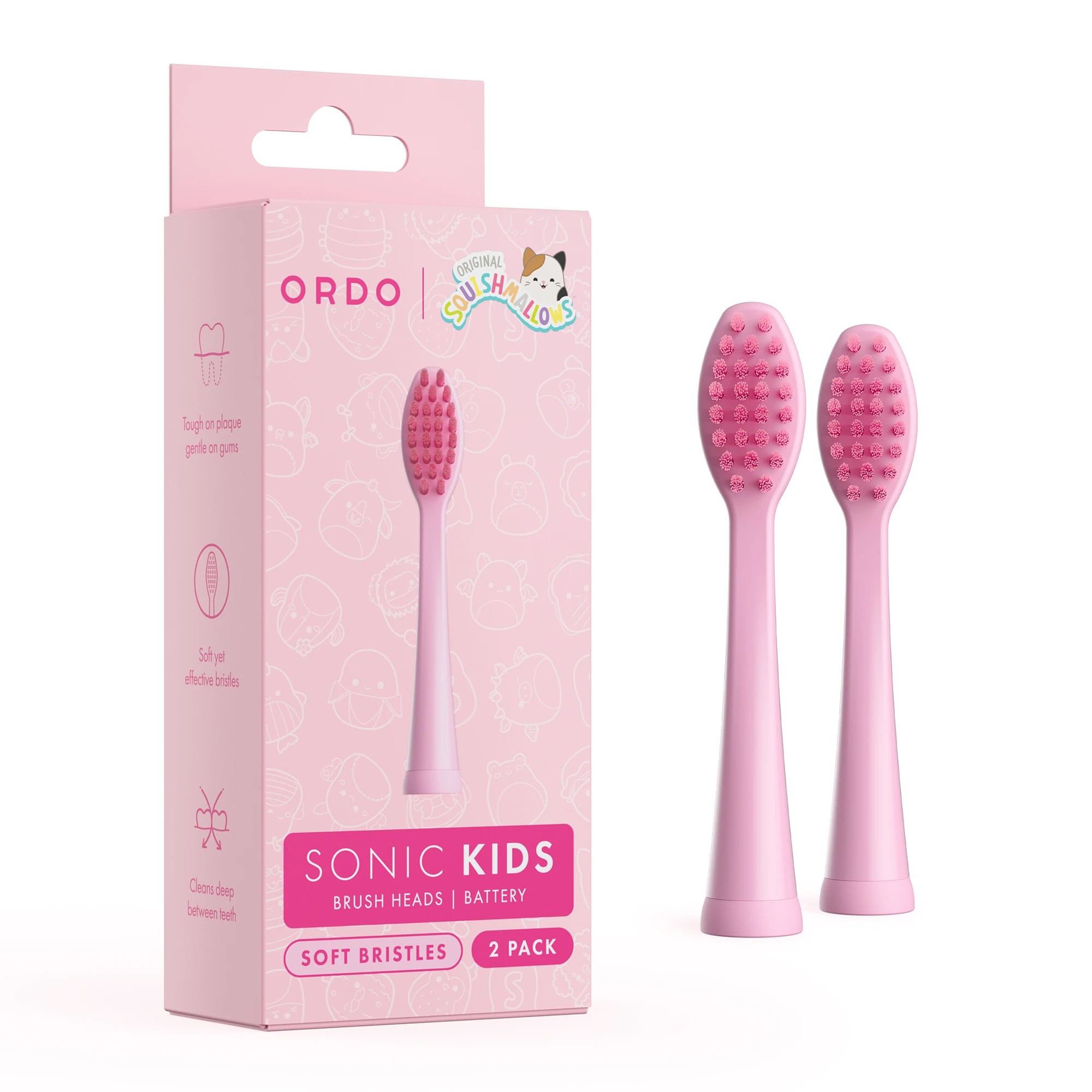 1 Original Squishmallows 2 Pack Ordo Sonic Kids Battery Brush Heads - Auggie, 1 of 5