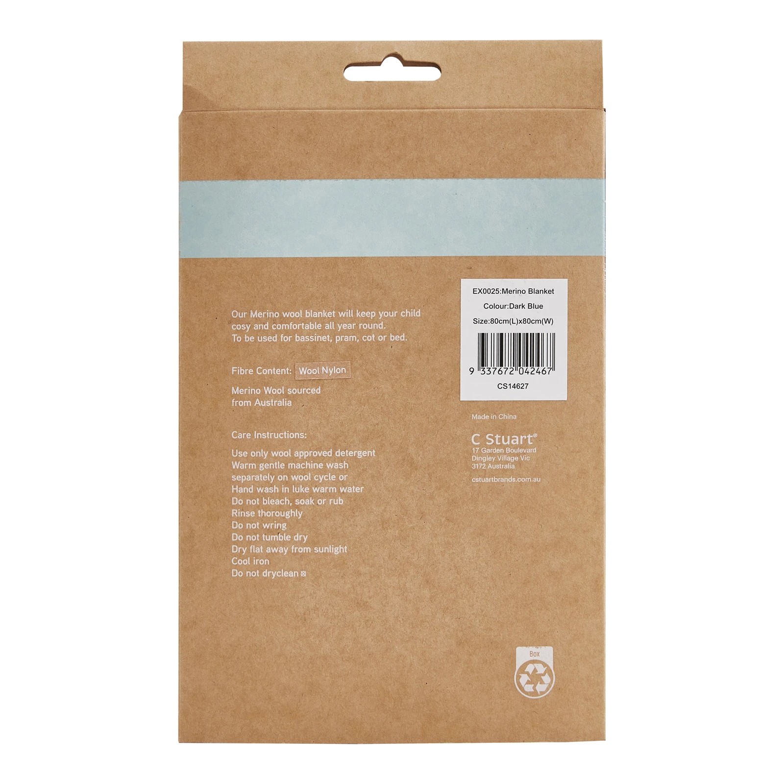 2 Merino Baby Australian Merino Wool Merino Blanket-Navy Marle, 2 of 7