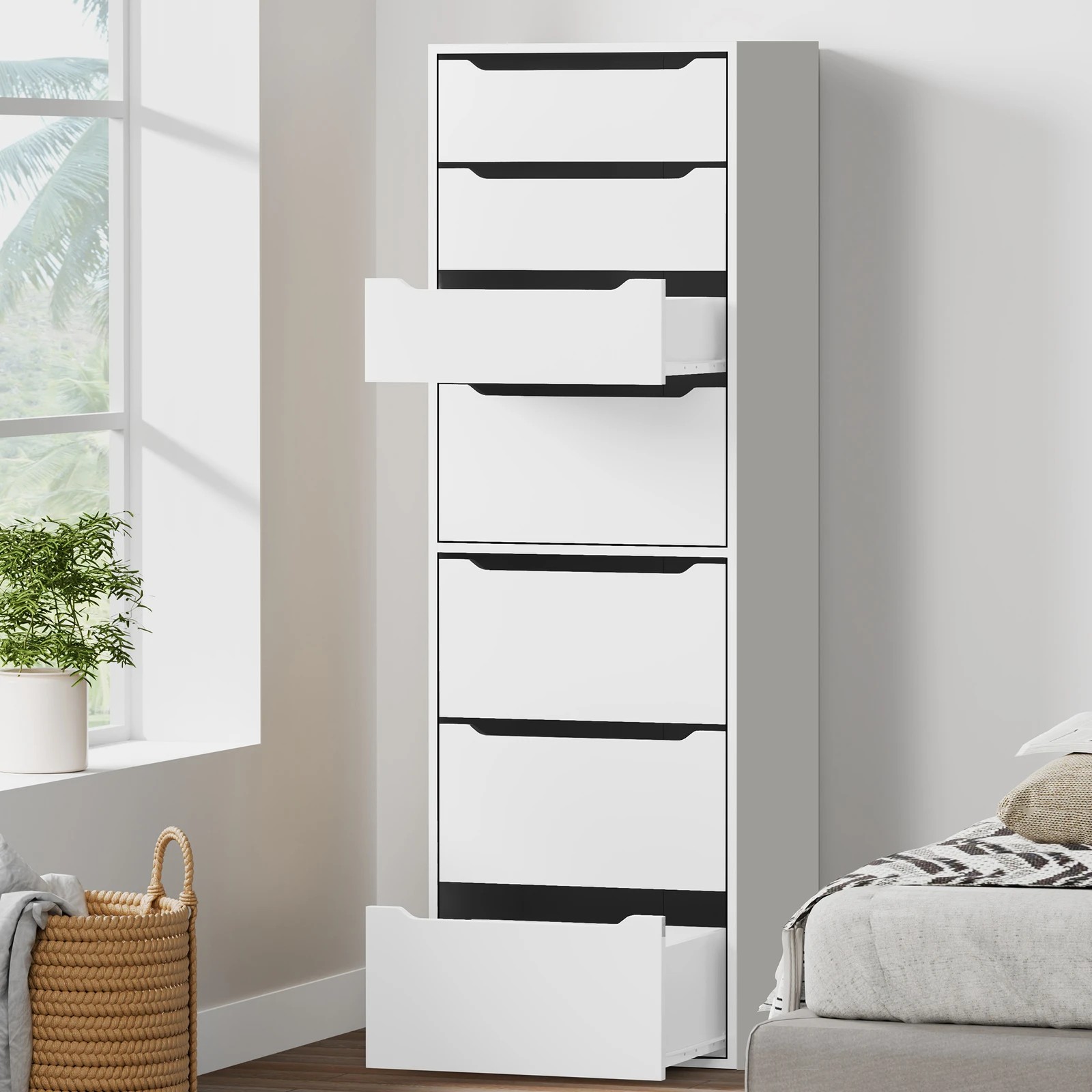 9 Alfordson Wardrobe 7 Drawers Clothes Storage Cabinet - White, 9 of 10