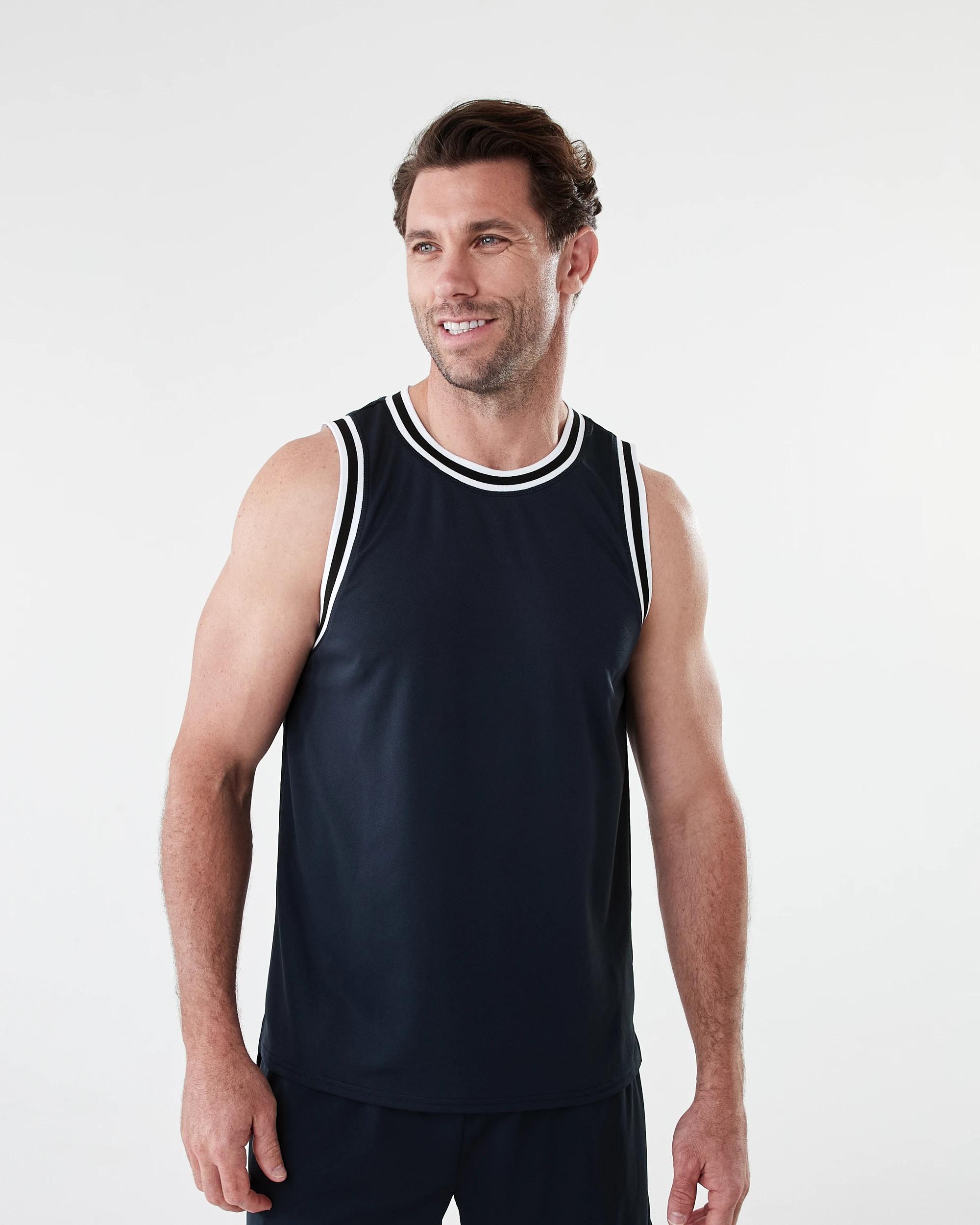 1 Active Mens Basketball Tank BLACK, 1 of 6