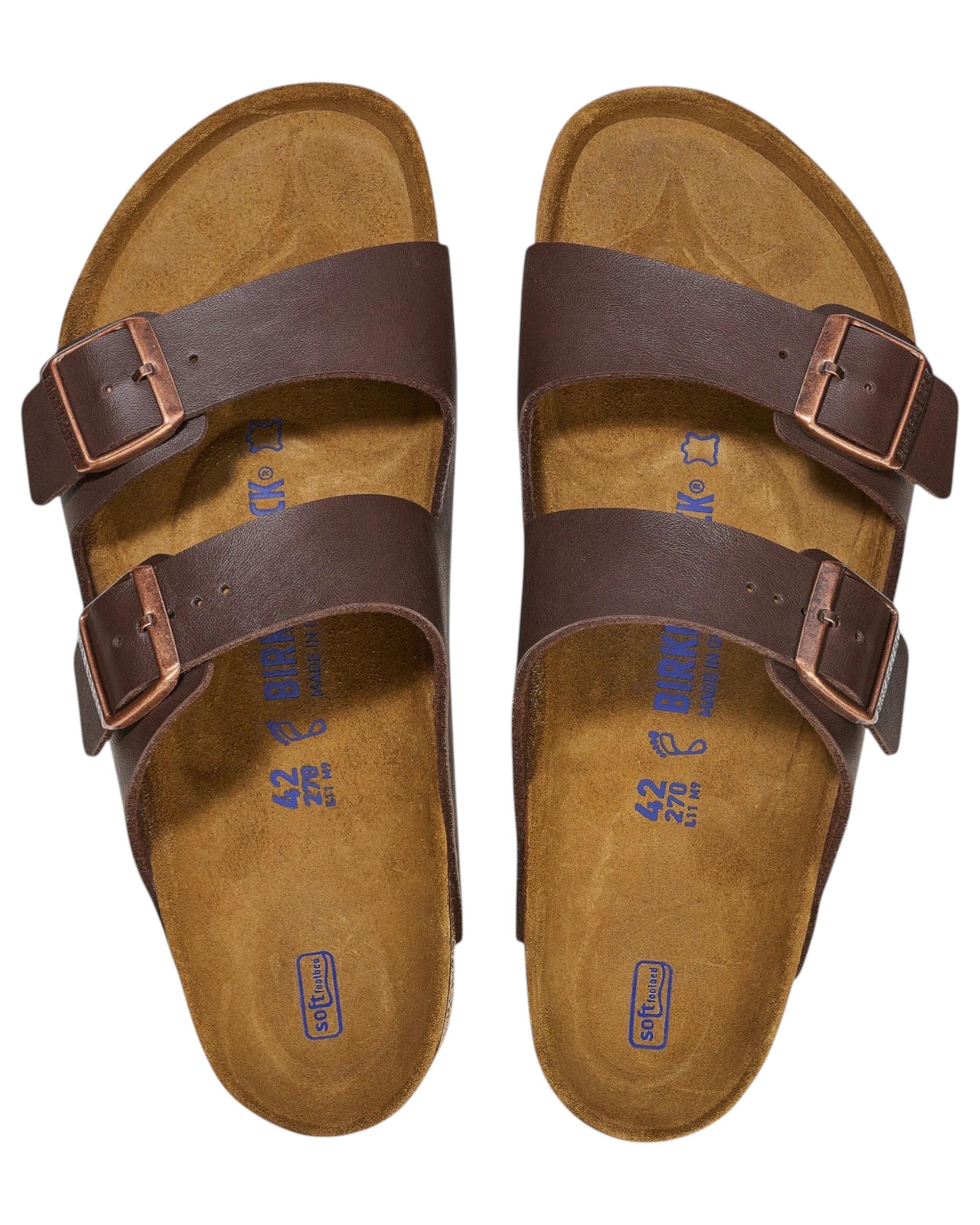 3 Birkenstock Mens Arizona SFB Birko Flor Regular Slip On Sandals DARK BROWN, 3 of 3