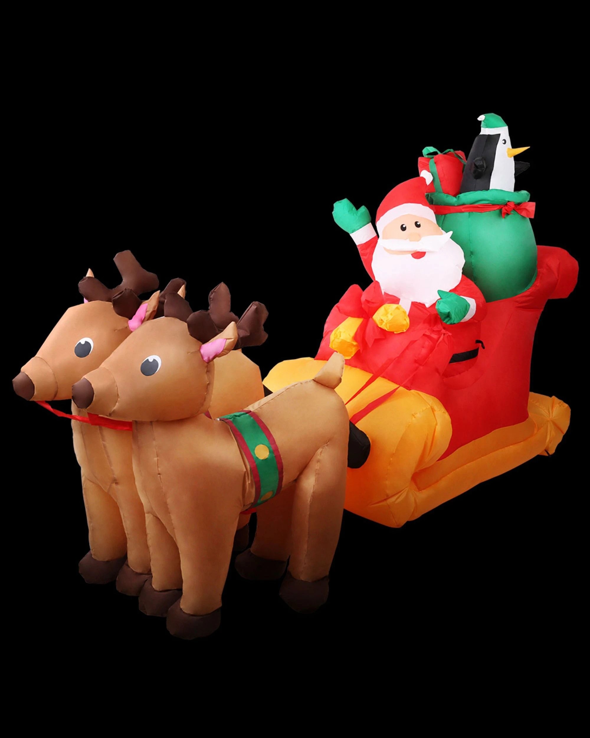 1 Jingle Jollys Christmas Inflatable Santa Sleigh 2.2m Illuminated Decorations
 - Red, 1 of 3