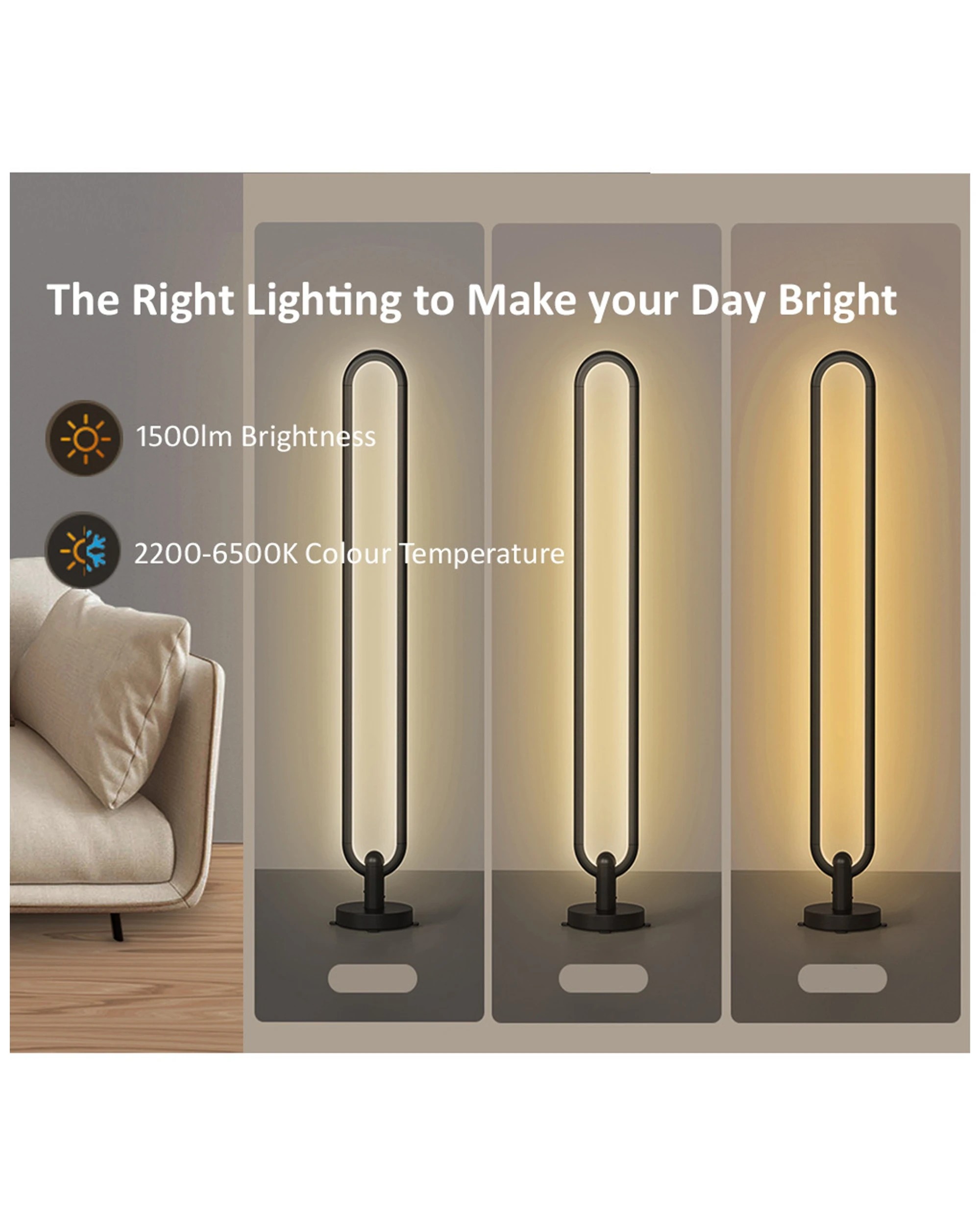 4 Sansai Smart Rgb/white Floor Led Light/lamp 1.05m Home Decor/decoration/lighting
 - Multi, 4 of 8