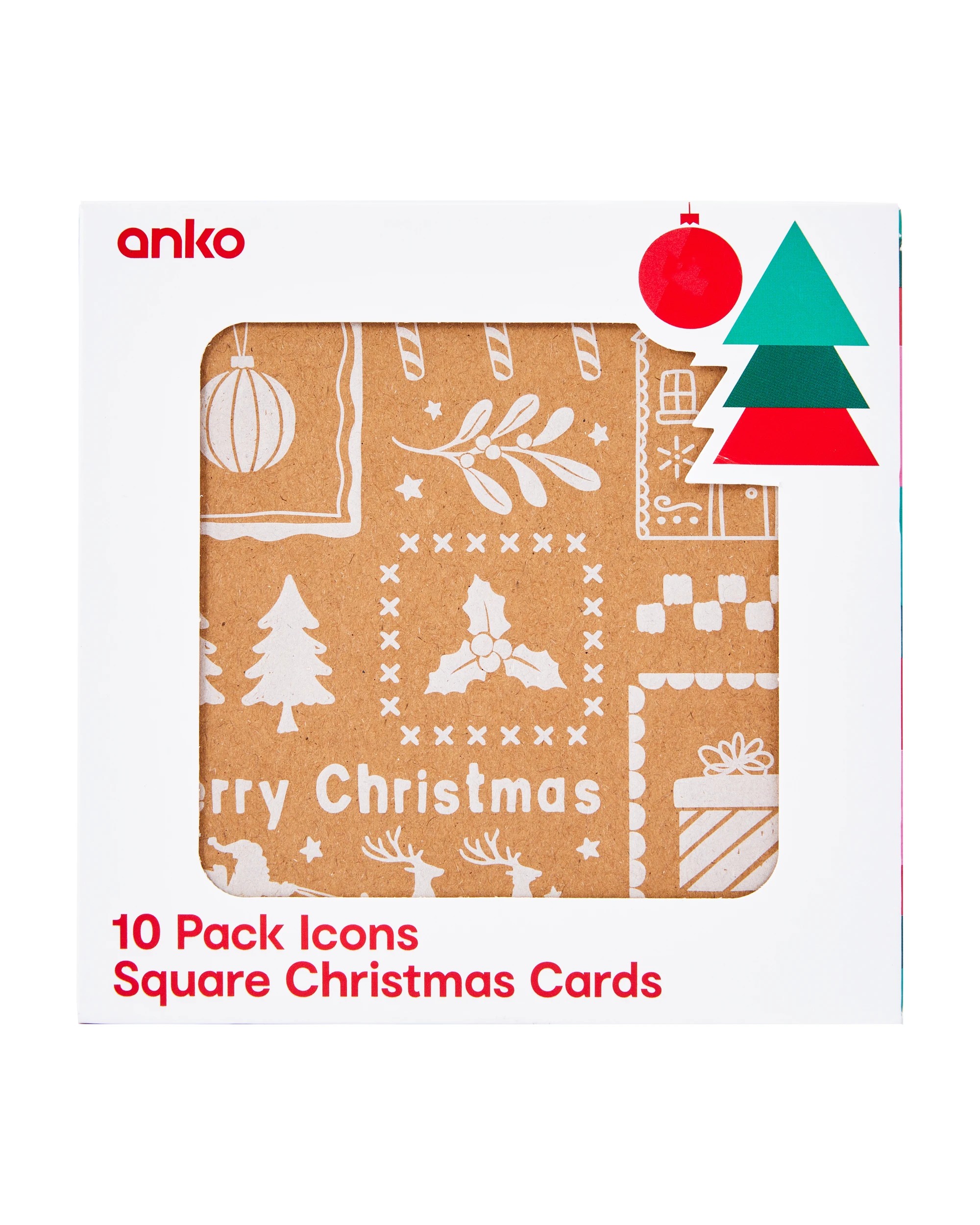 1 10 Pack Icons Square Christmas Cards, 1 of 5