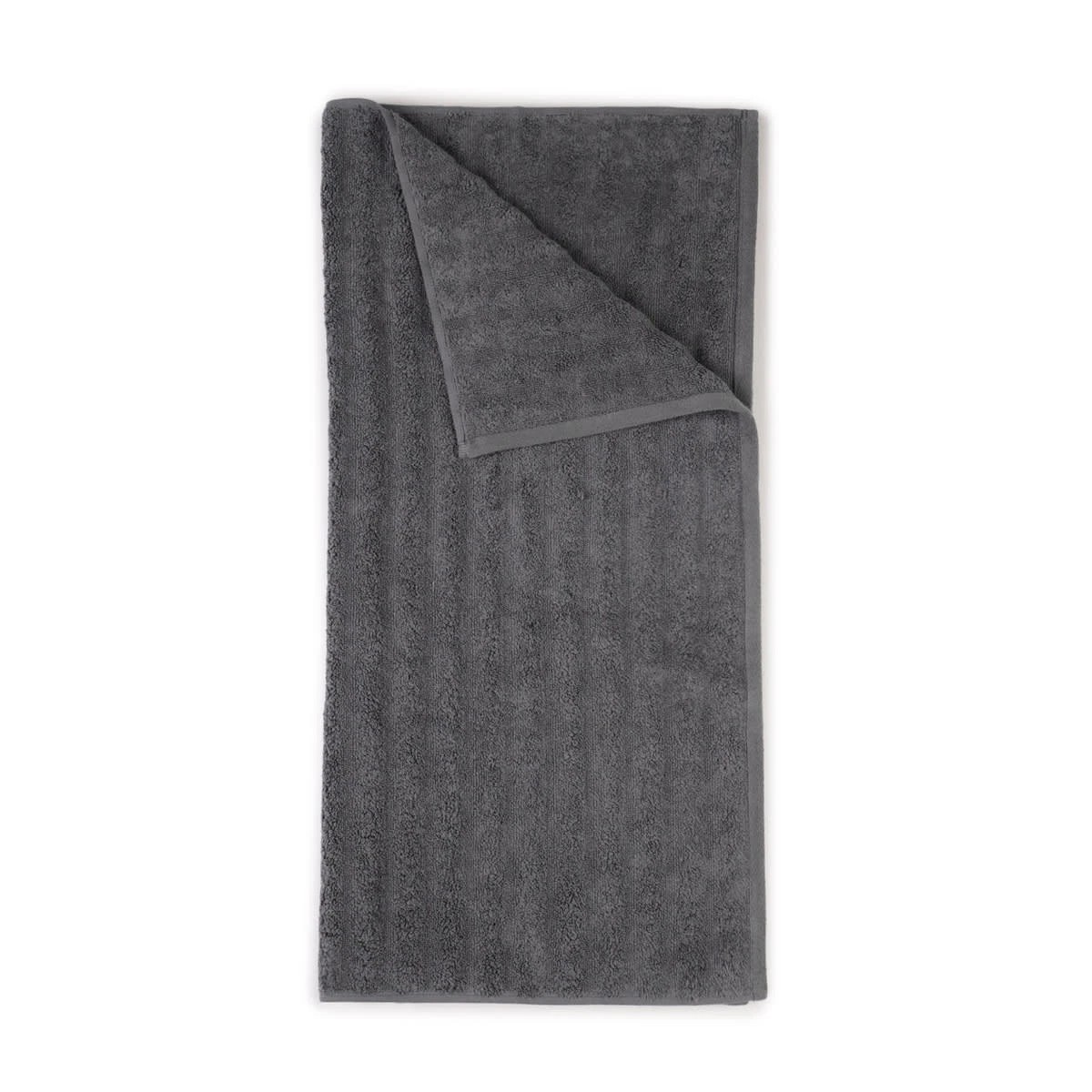 1 Thick Ribbed Australian Cotton Bath Sheet - Grey, 1 of 5