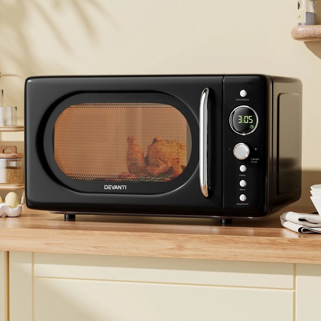 3 Devanti 20L Microwave Oven 700W - Black, 3 of 4