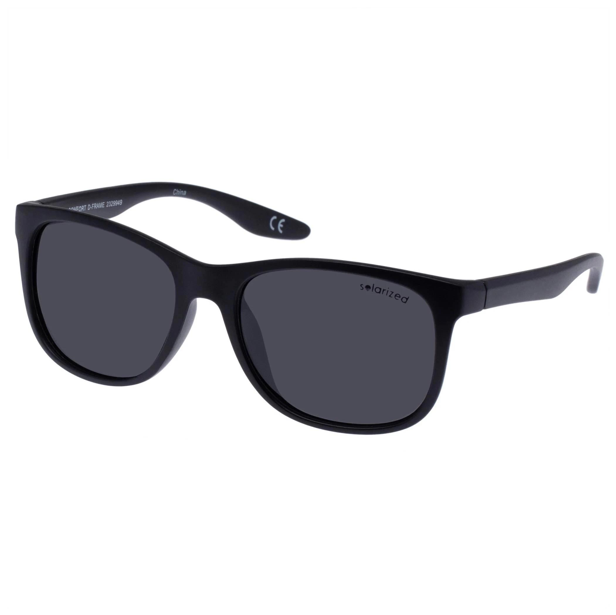 1 SOLARIZED® Mens Comfort D-Frame Sunglasses BLACK, 1 of 2