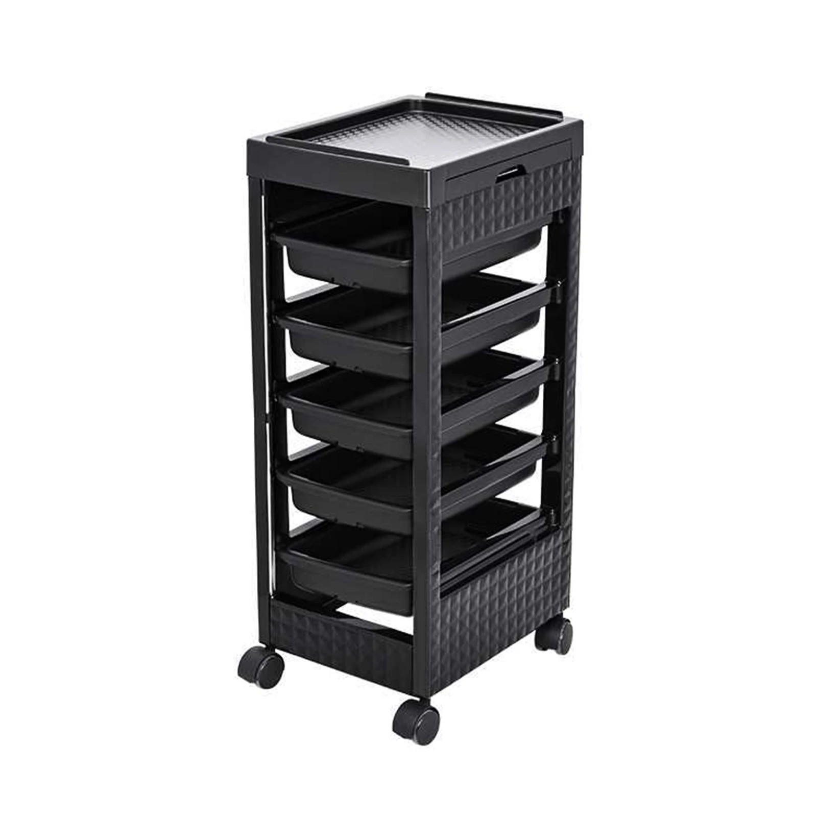 5 Ausway Hairdressing Trolley Cart Rolling Barber Beauty Storage Organiser with 6 Tiers & 5 Drawers, 5 of 6