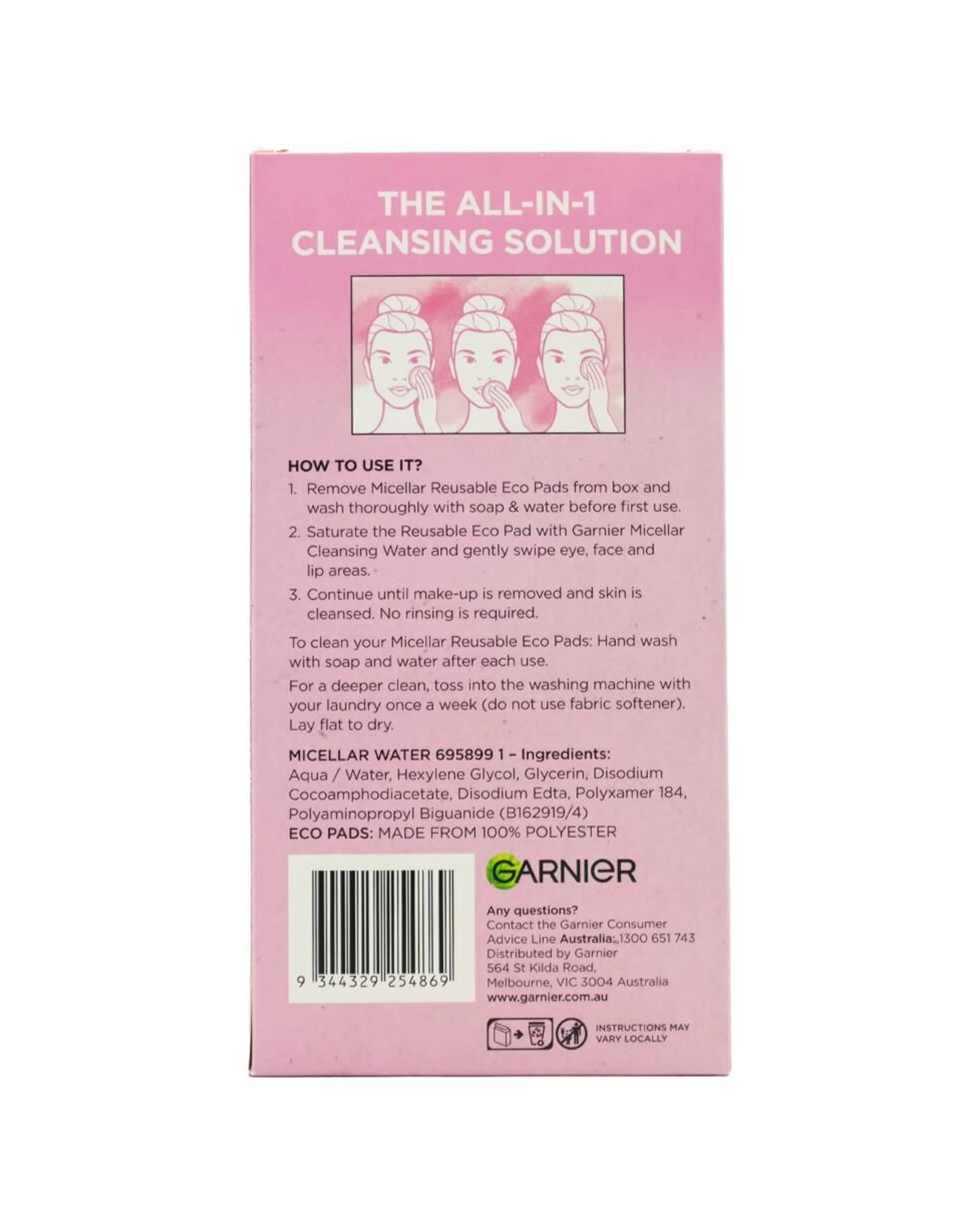 5 Garnier 2x 4pc Micellar Cleansing Water & Eco Pads Kit Value Pack - Multi, 5 of 5