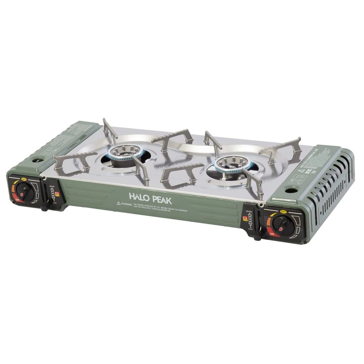 2 Halo Peak Butane Twin Burner Stove with Hotplate, 2 of 9