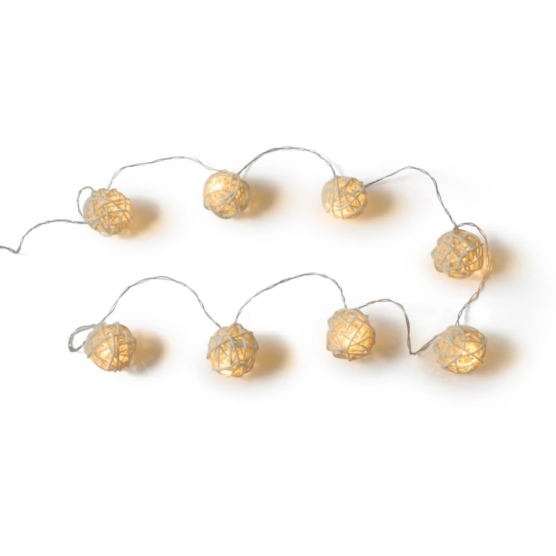 4 Rattan Look String Lights, 4 of 8