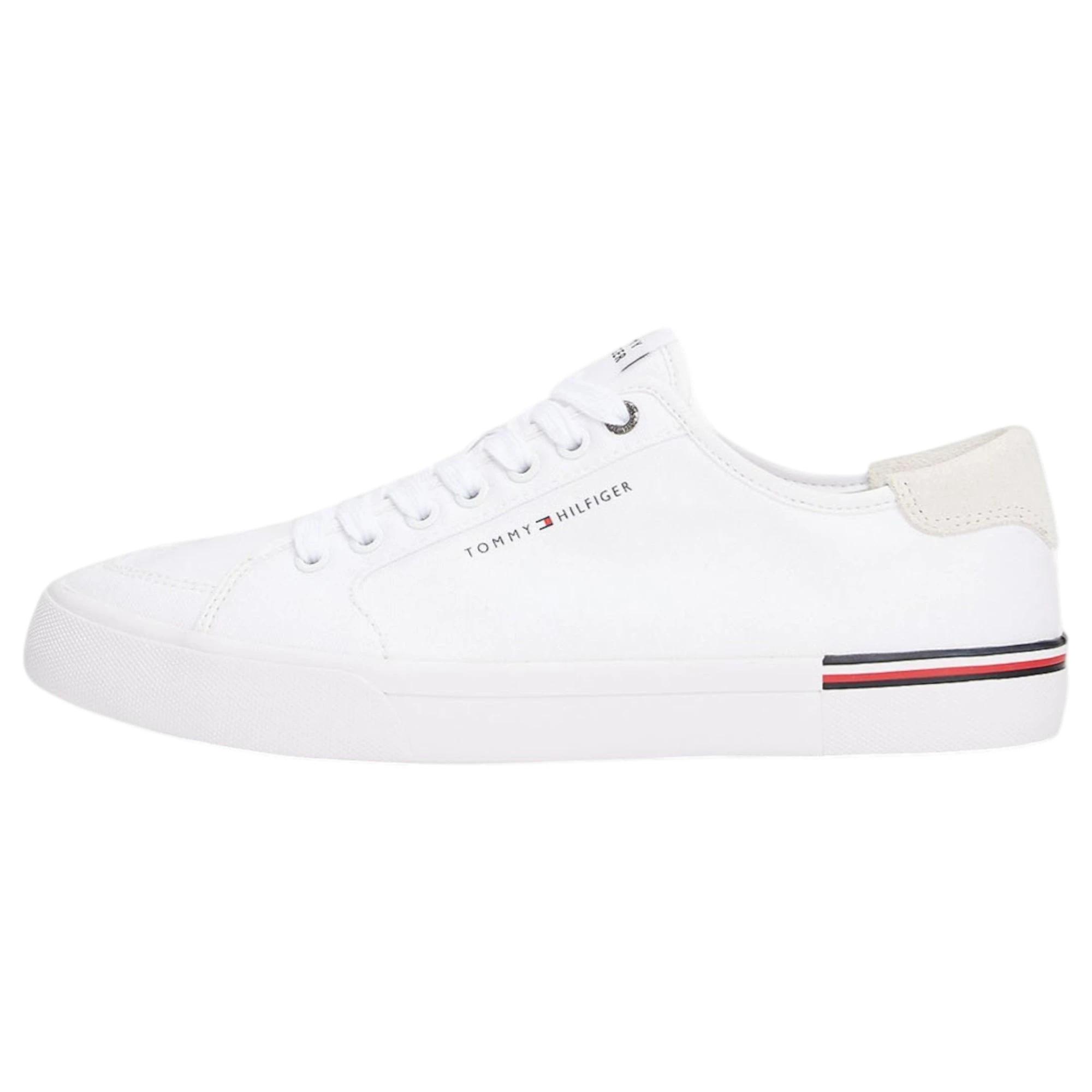 2 Tommy Hilfiger Mens Logo Patch Casual Shoes WHITE, 2 of 7