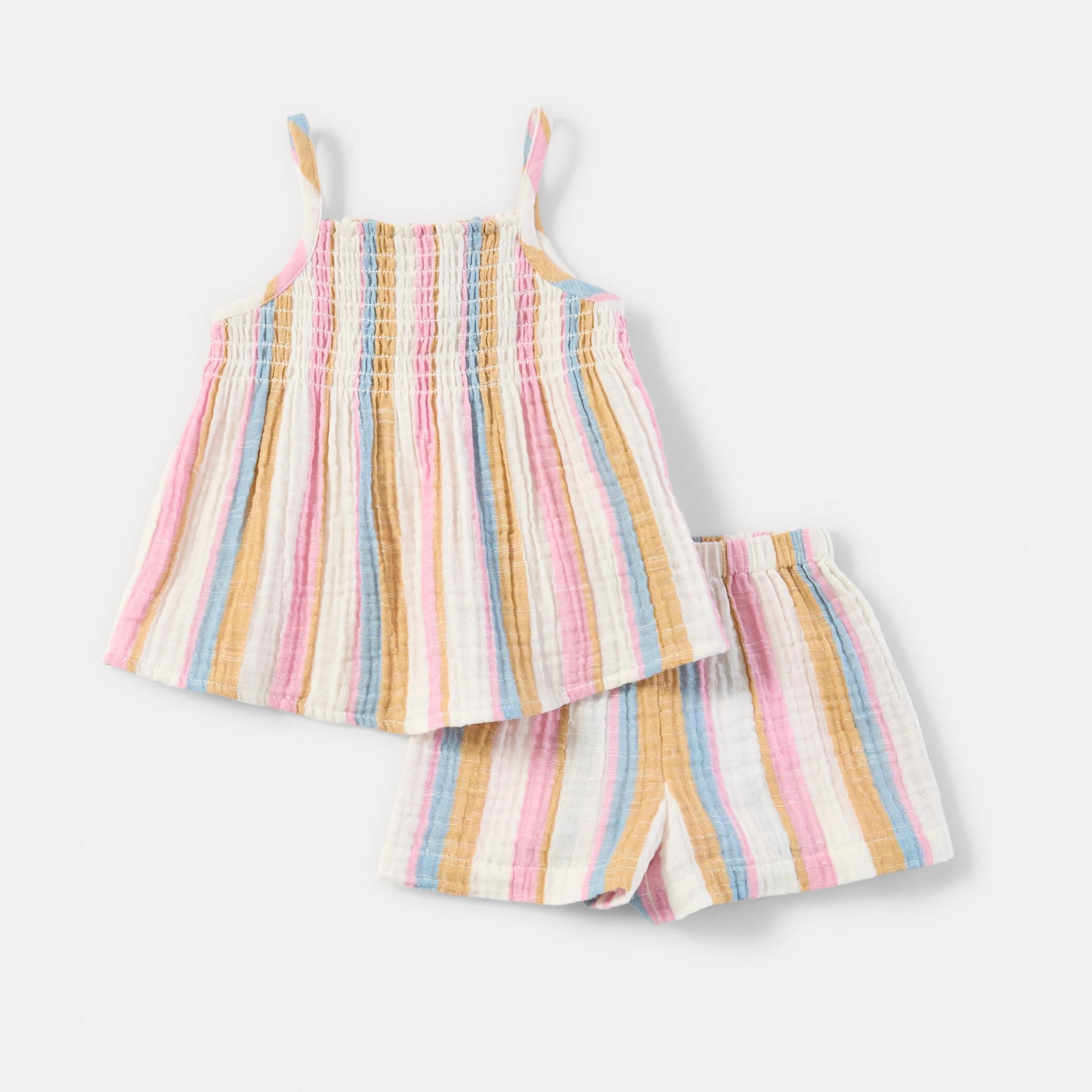 1 Sleeveless Double Cloth Set MULTI STRIPES, 1 of 6