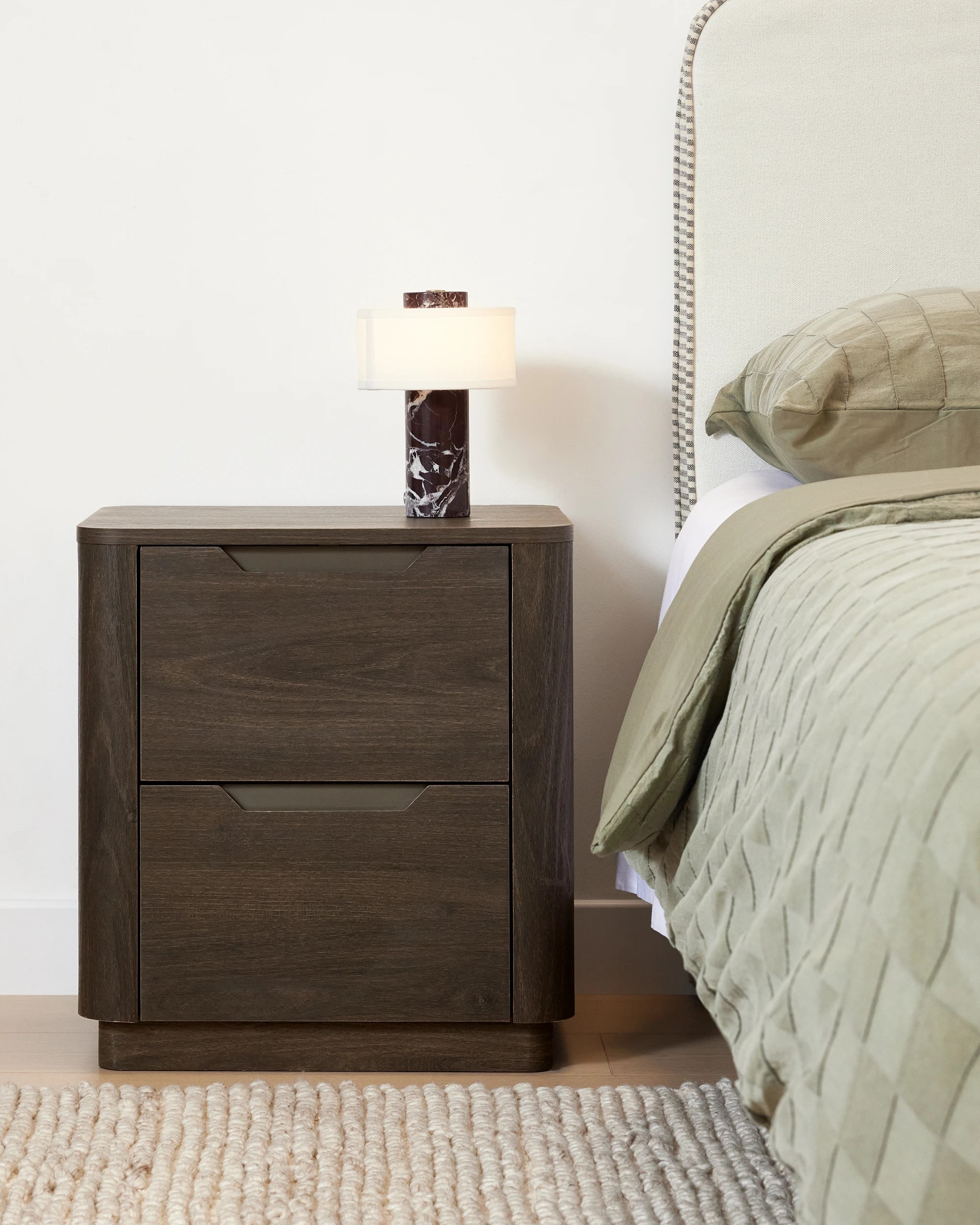 2 Miles 2 Drawer Bedside Table - Walnut, 2 of 9