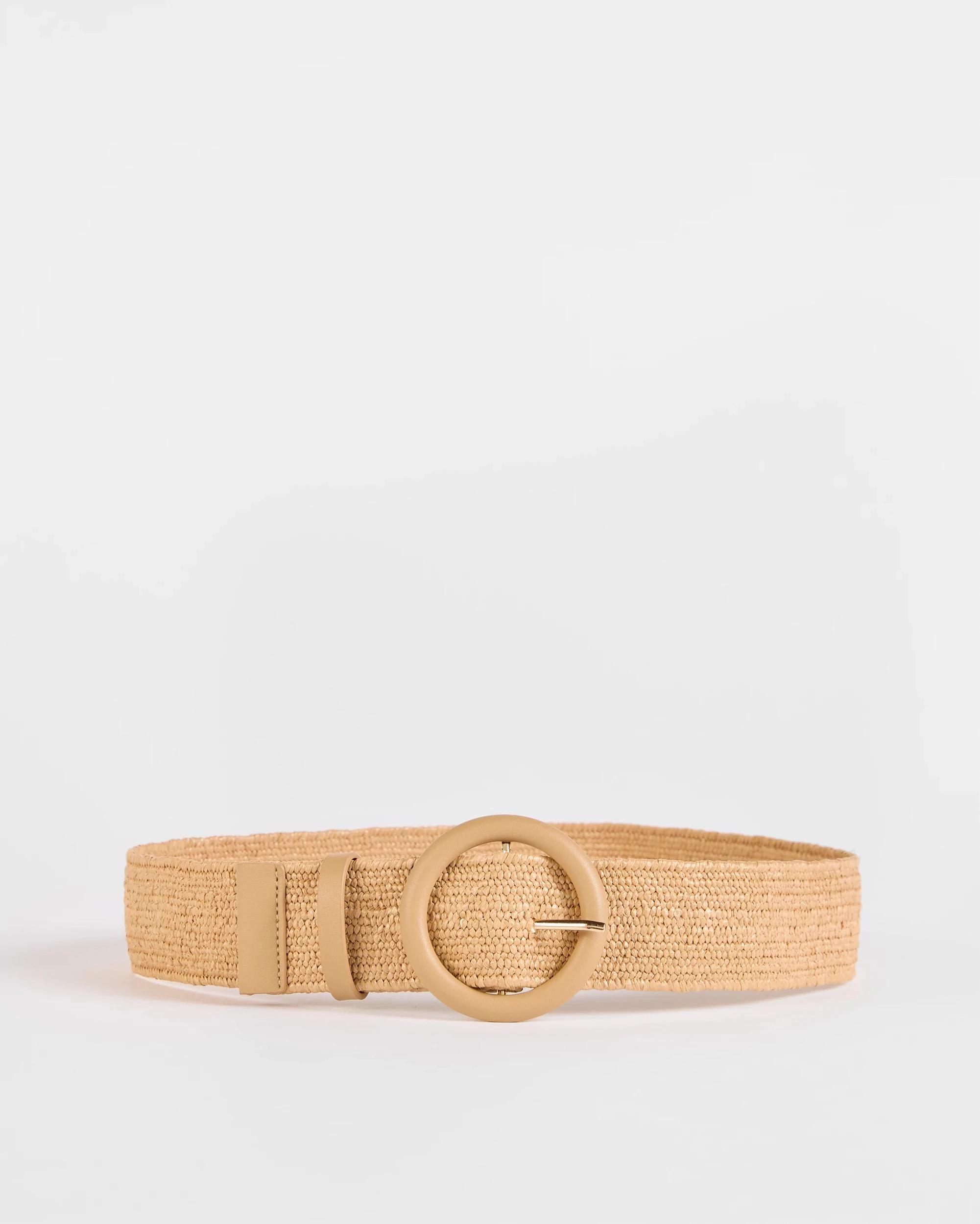 1 Target Summer Stretch Circle Buckle Belt NATURAL, 1 of 2