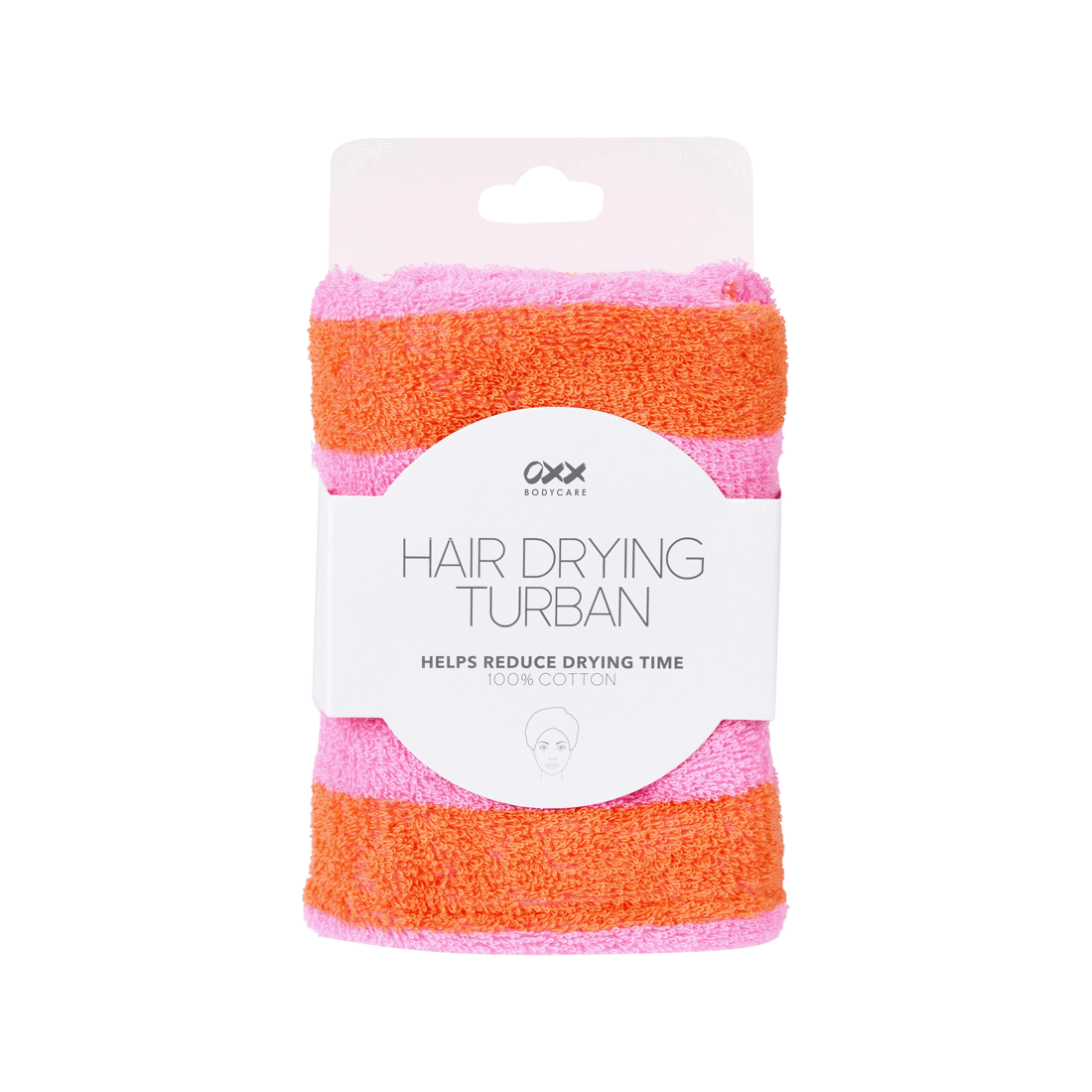 3 OXX Bodycare Hair Drying Turban - Pink and Orange, 3 of 3