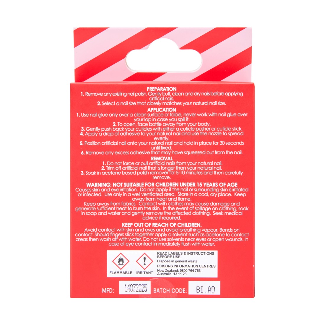 4 OXX Cosmetics 24 Pack Artificial Nails with Adhesive - Almond Shape, Red, 4 of 4