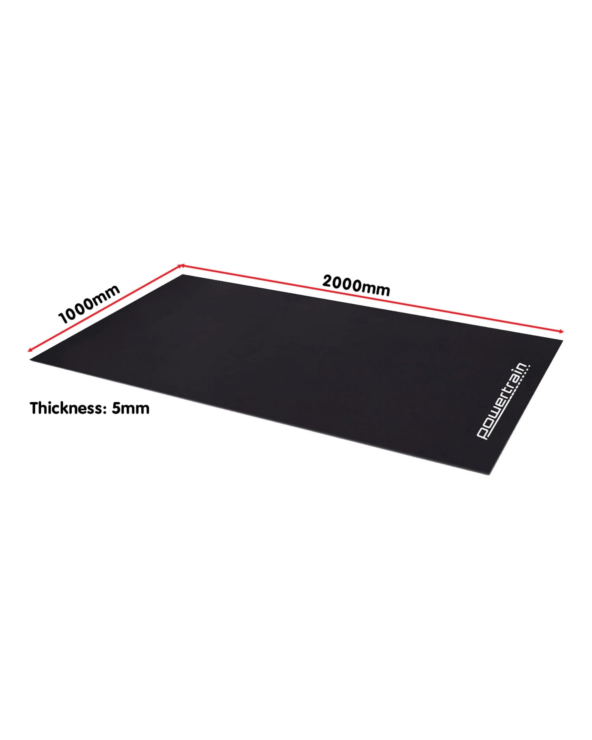 2 Powertrain 2m Exercise Exercise Treadmill Equipment Mat Floor Protection Home Gym, 2 of 4
