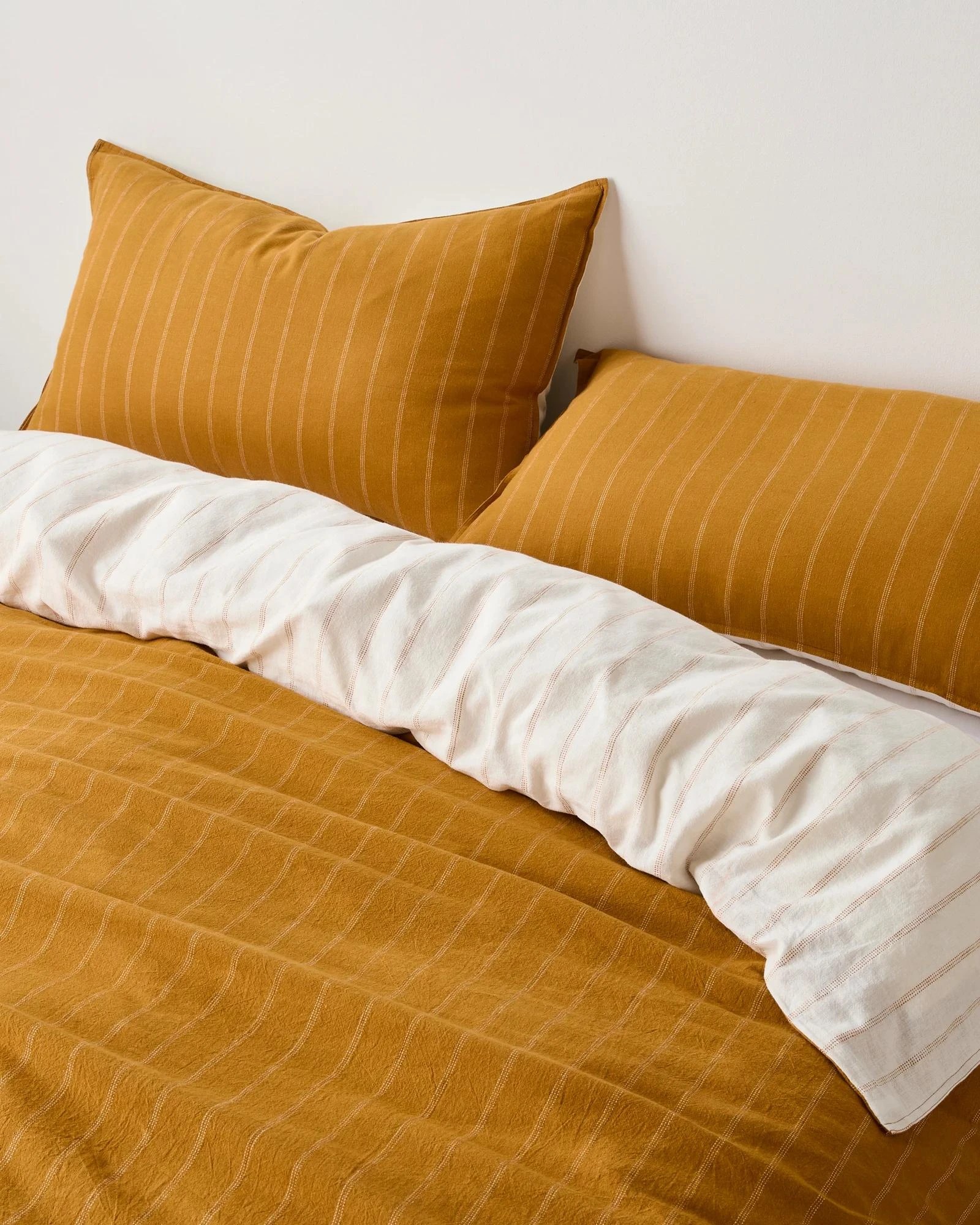 3 Target Adelle Stripe Linen/Cotton Quilt Cover Set - Super King Bed - Yellow, 3 of 8
