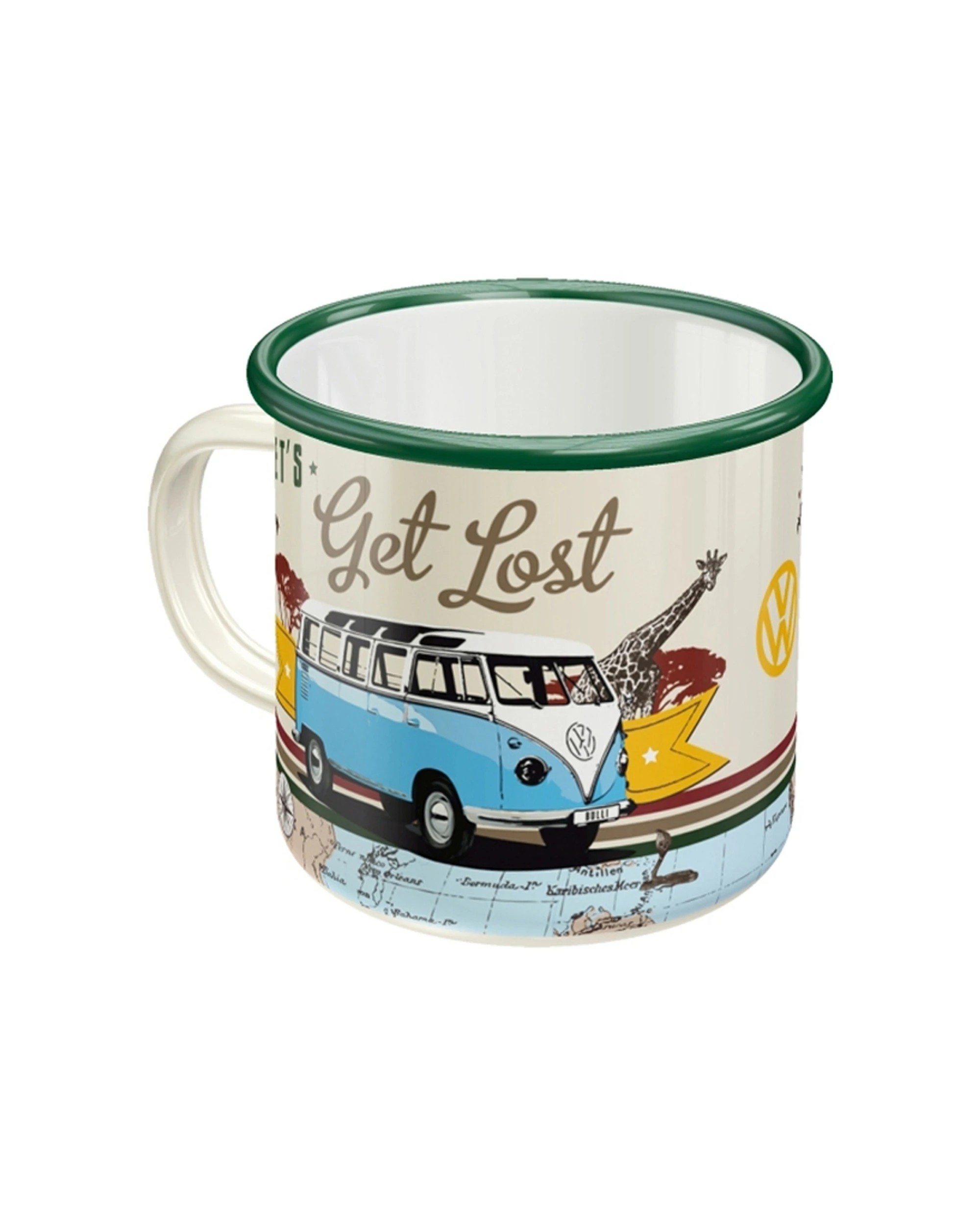1 Nostalgic-Art Enamel Mug 360ml Mug -  VW Bulli Let's Get Lost Travel Theme - Multi, 1 of 4