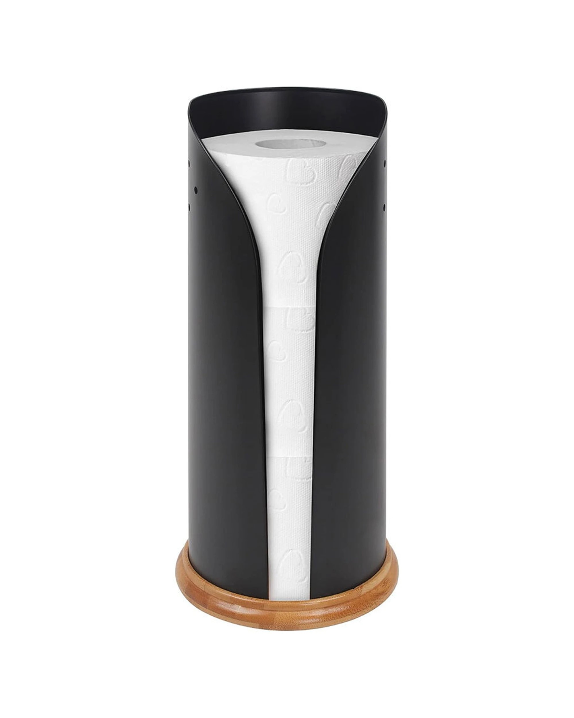 2 Eco Basics Stainless Steel Toilet Roll Dispenser Holder - Bathroom Storage
 - Black, 2 of 6