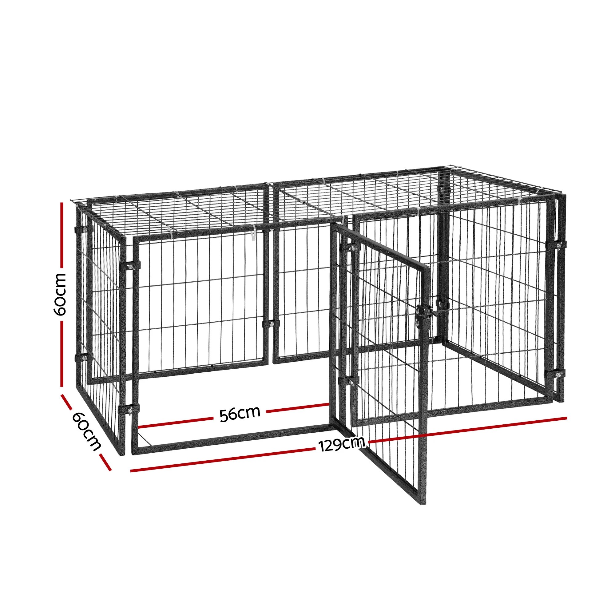 2 i.Pet Large Dog Crate Cage Playpen 129cm Puppy Pen Pet Enclosure 50'' - Black, 2 of 9