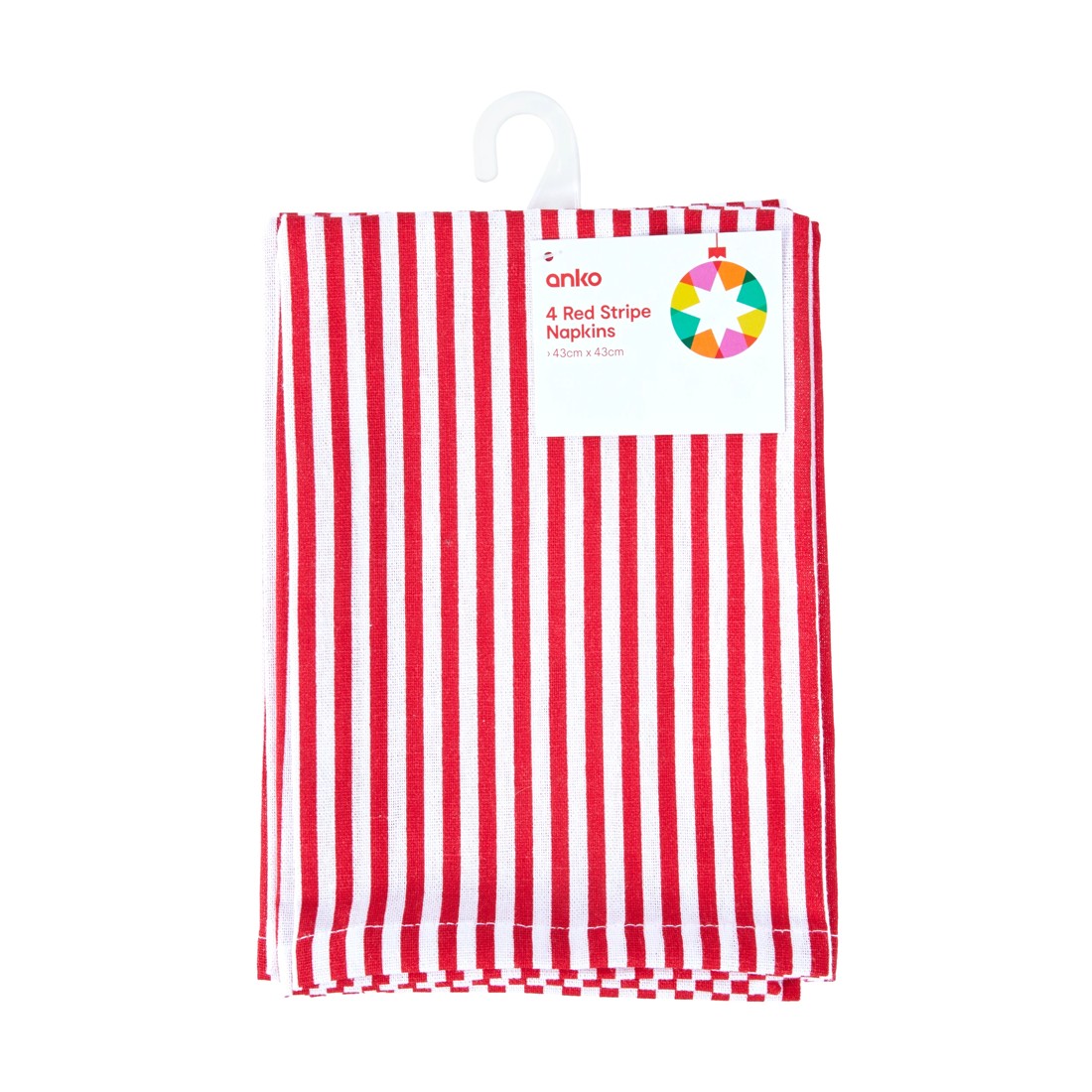 4 4 Pack Red Stripe Napkins, 4 of 4
