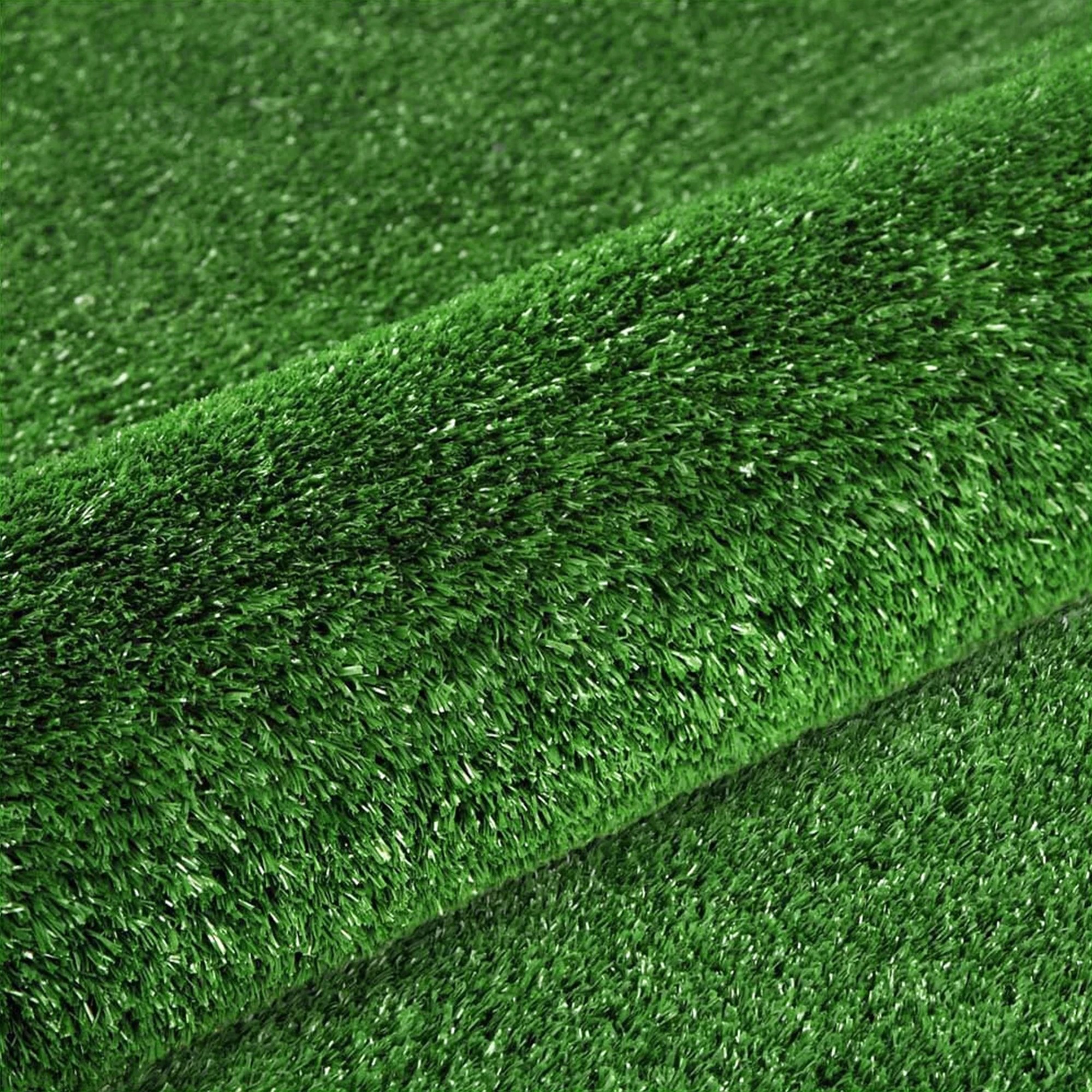 2 Artificial Grass 18mm 10sqm Synthetic Turf Gloss Fake Lawn 2mx10m - Green, 2 of 8