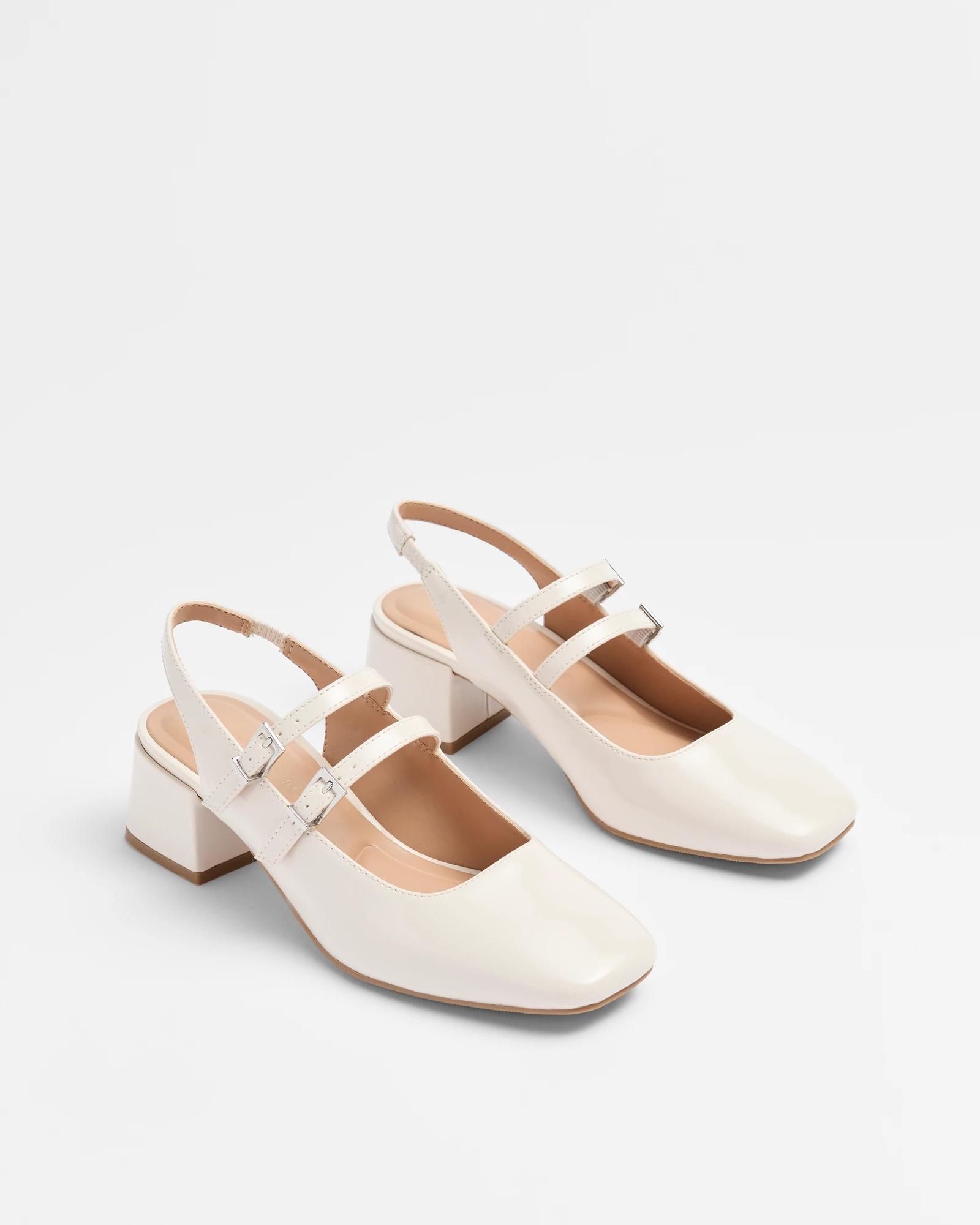 3 Target Womens Sling Back Double Strap Mary-jane Sandal - Amber OFF WHITE PATENT, 3 of 3