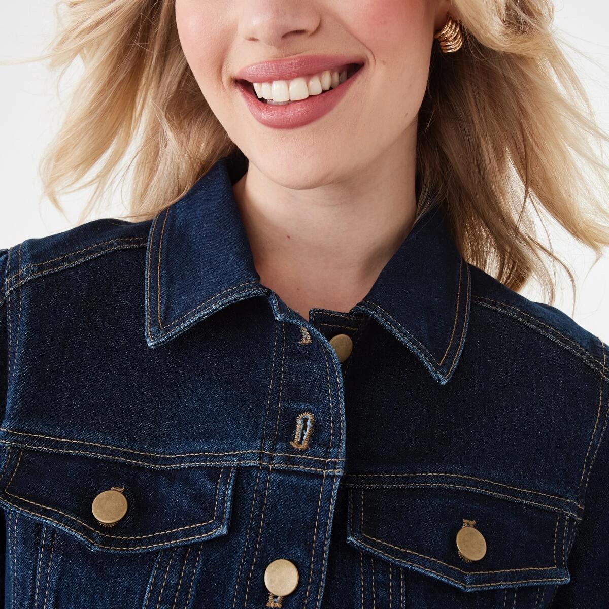 5 Long Sleeve Belted Denim Midi Dress Indigo, 5 of 10