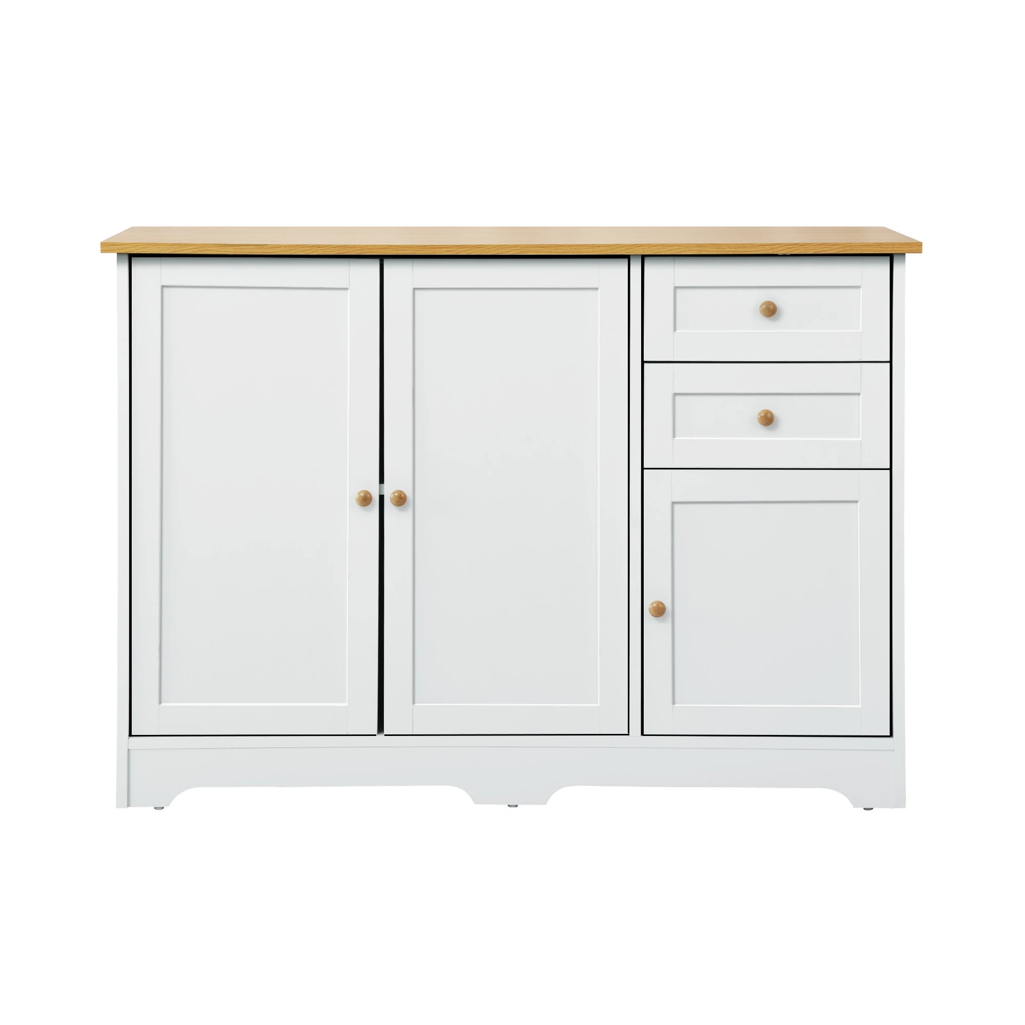 5 Oikiture Buffet Sideboard Storage Cabinet Cupboard
 - White, 5 of 9
