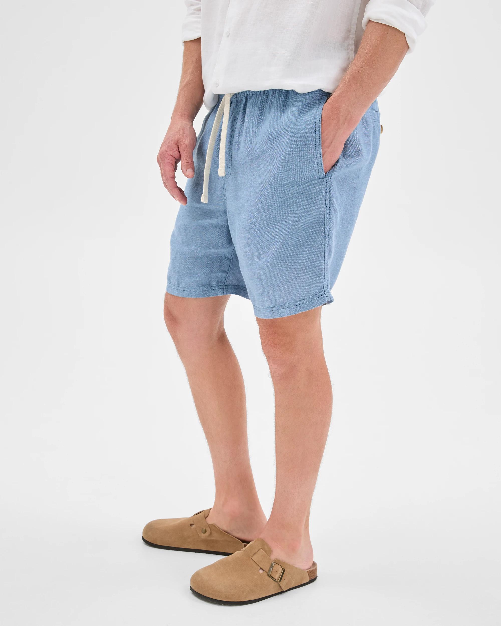 3 Target Man European Linen Shorts DENIM BLUE, 3 of 6