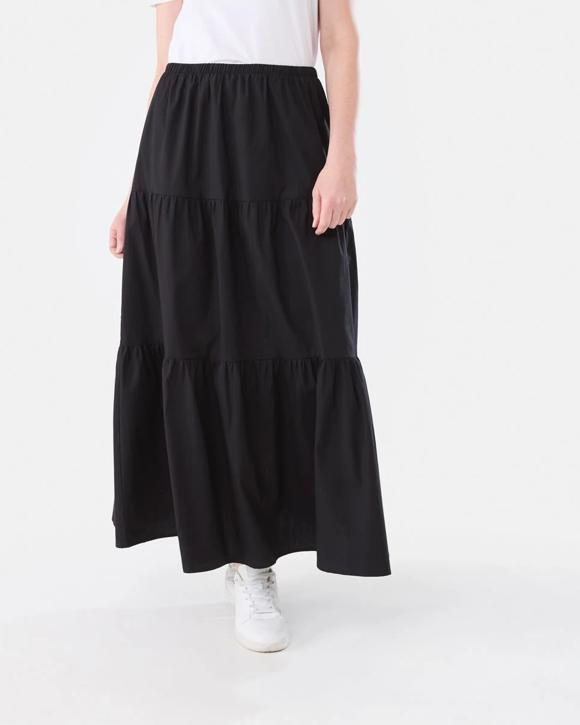 Poplin Tiered Maxi Skirt