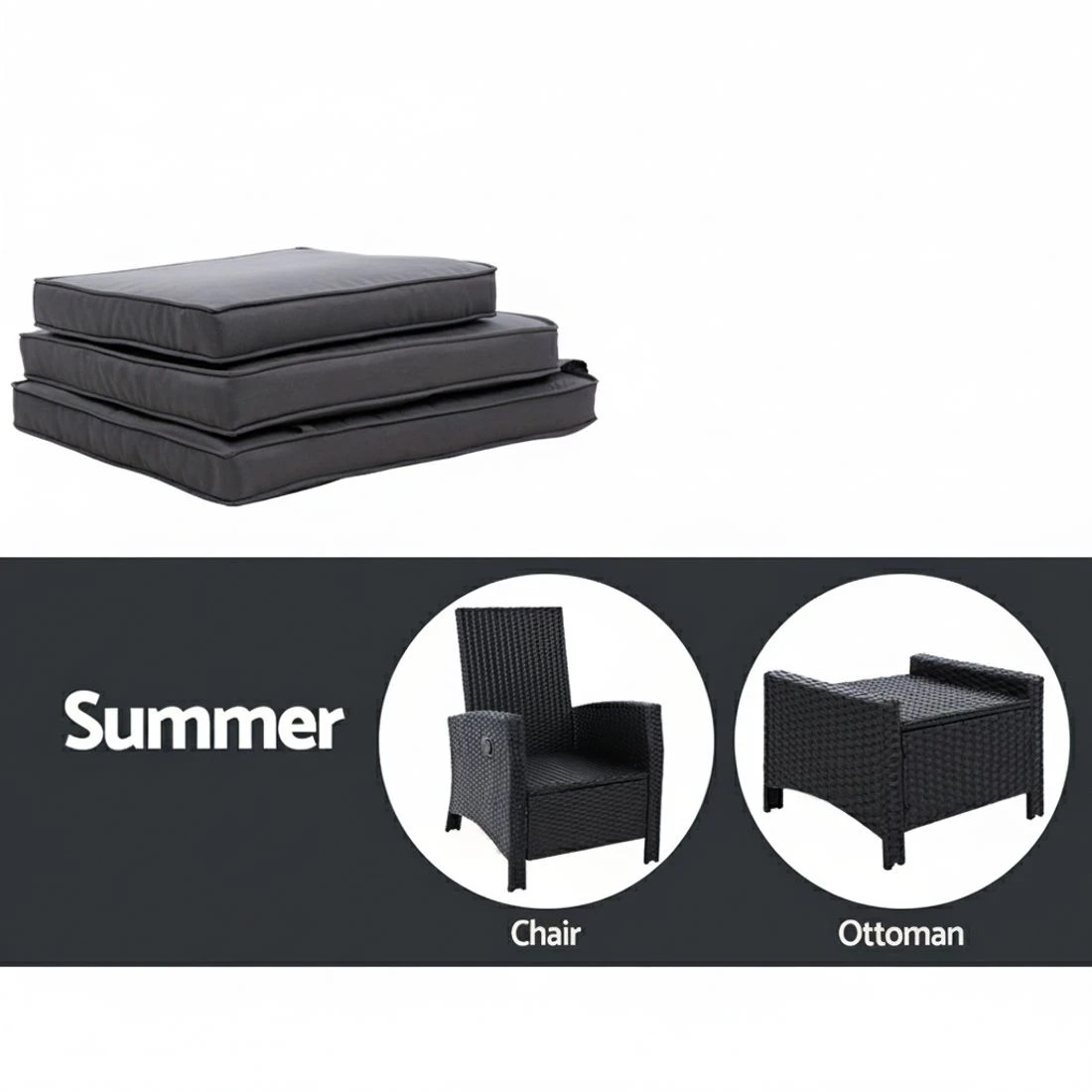 5 Gardeon Recliner Chair Sun lounge Wicker Lounger Outdoor Patio Furniture - Black, 5 of 6