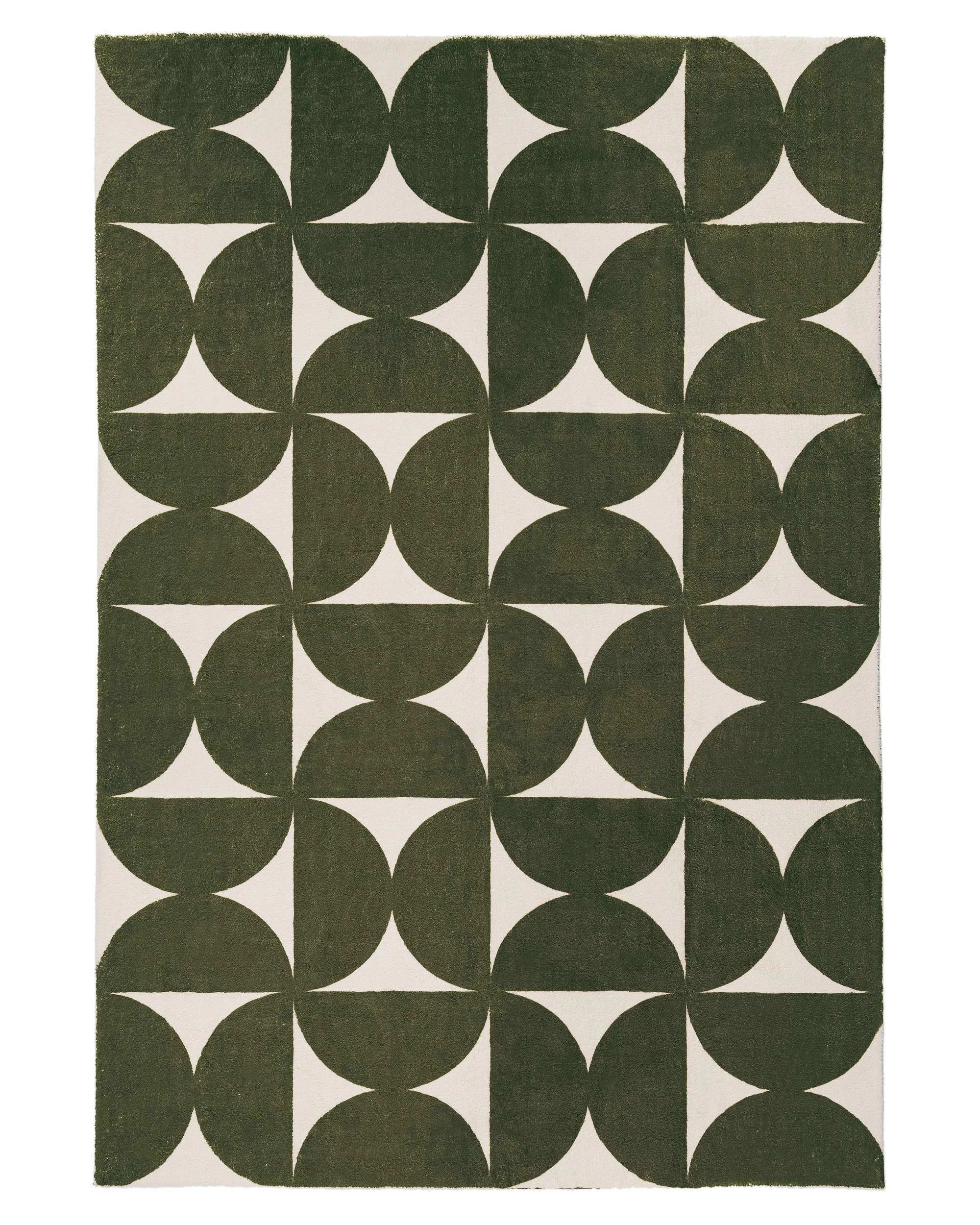1 Loopsie Jardime Geometric Washable Rug-230cm x 160cm - Green, 1 of 6