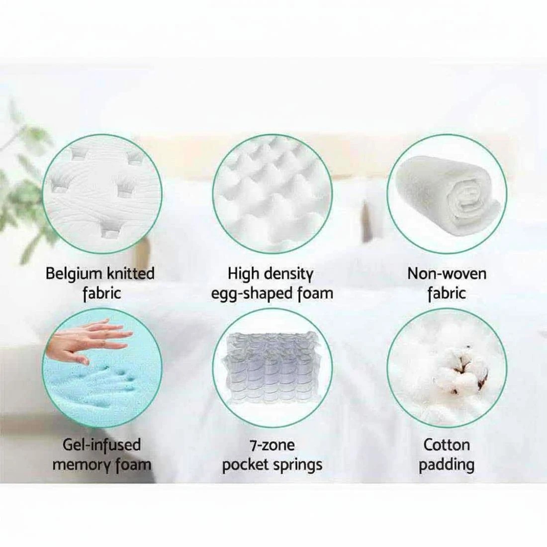 6 Giselle Bedding 34cm Mattress Cool Gel Memory Foam 7 Zone King - King Bed - Multi, 6 of 8