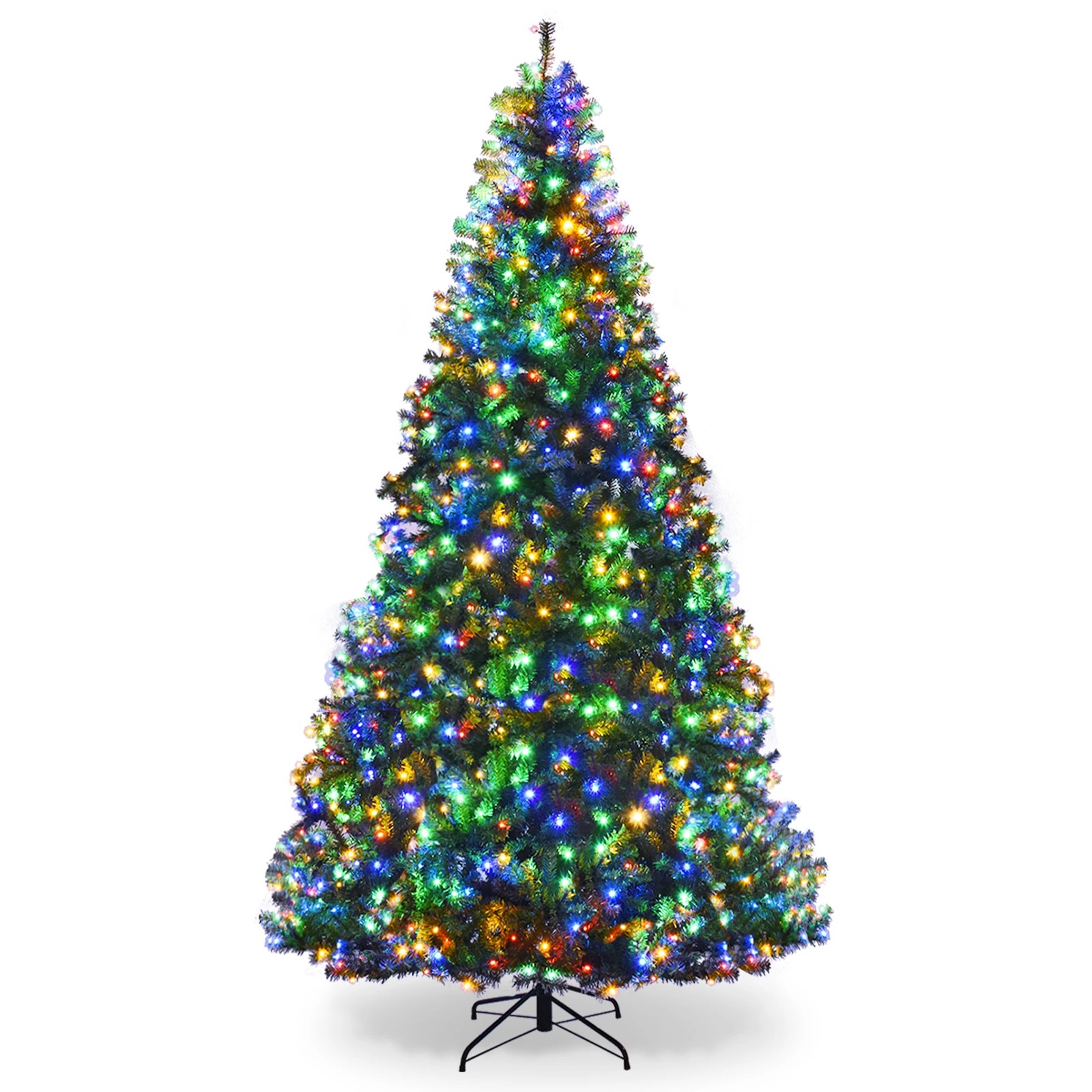 Costway 2.7M Artificial Christmas Tree w/3533 Branch Tips Dual-Color ...