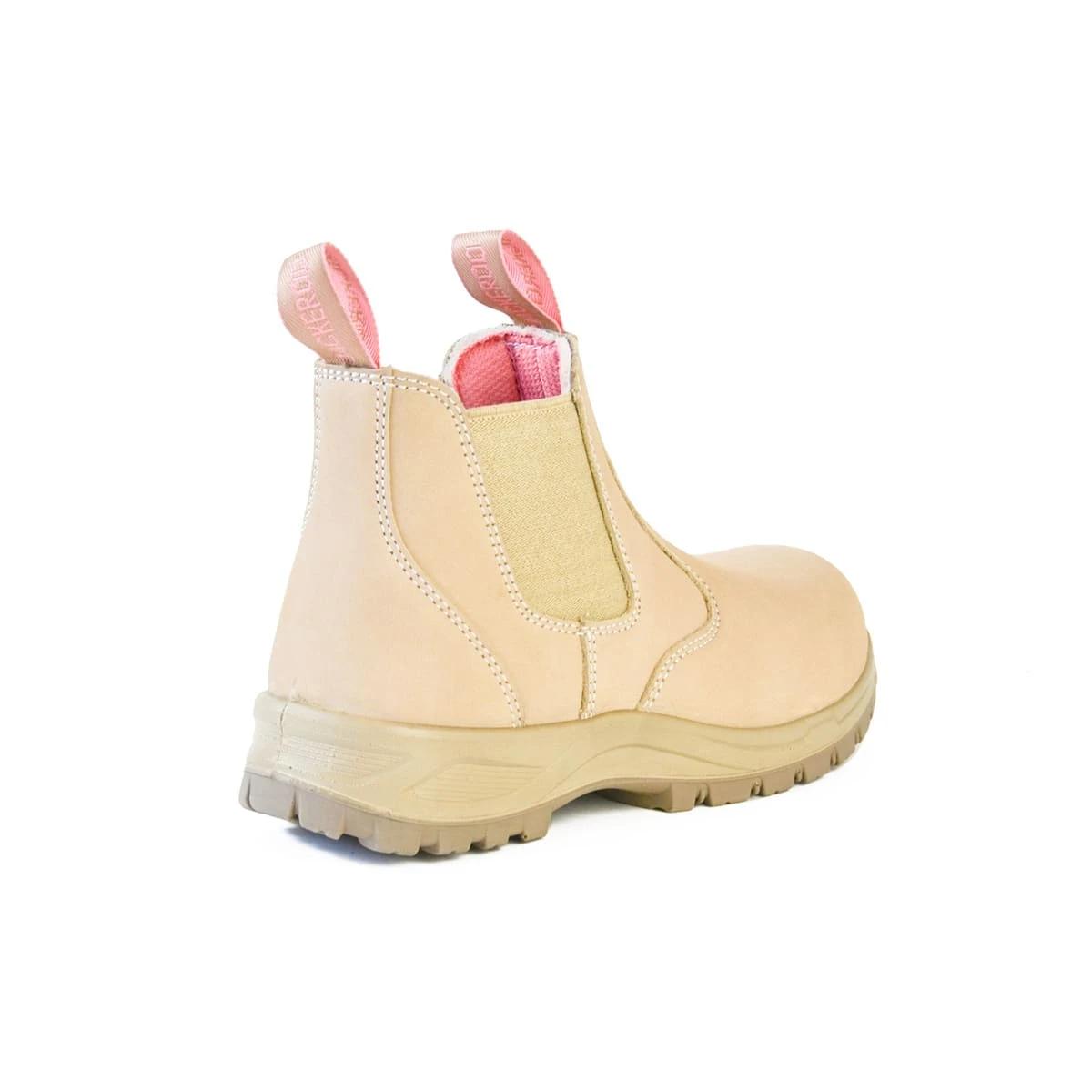 4 Womens Fit Slip On Boots BEIGE SAND, 4 of 5