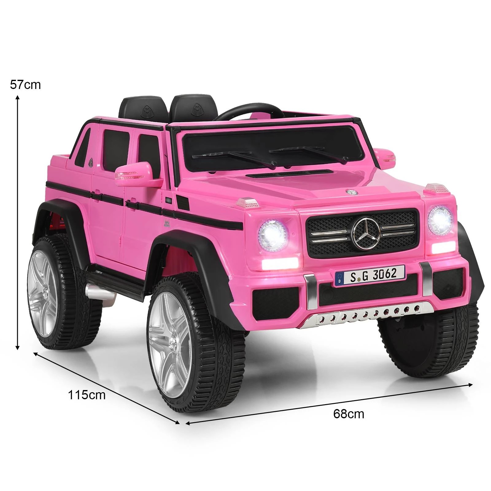 2 Costway Ride on Car Maybach & Benz Licensed 12V Ride on Toy w/Remote Control - Pink, 2 of 2