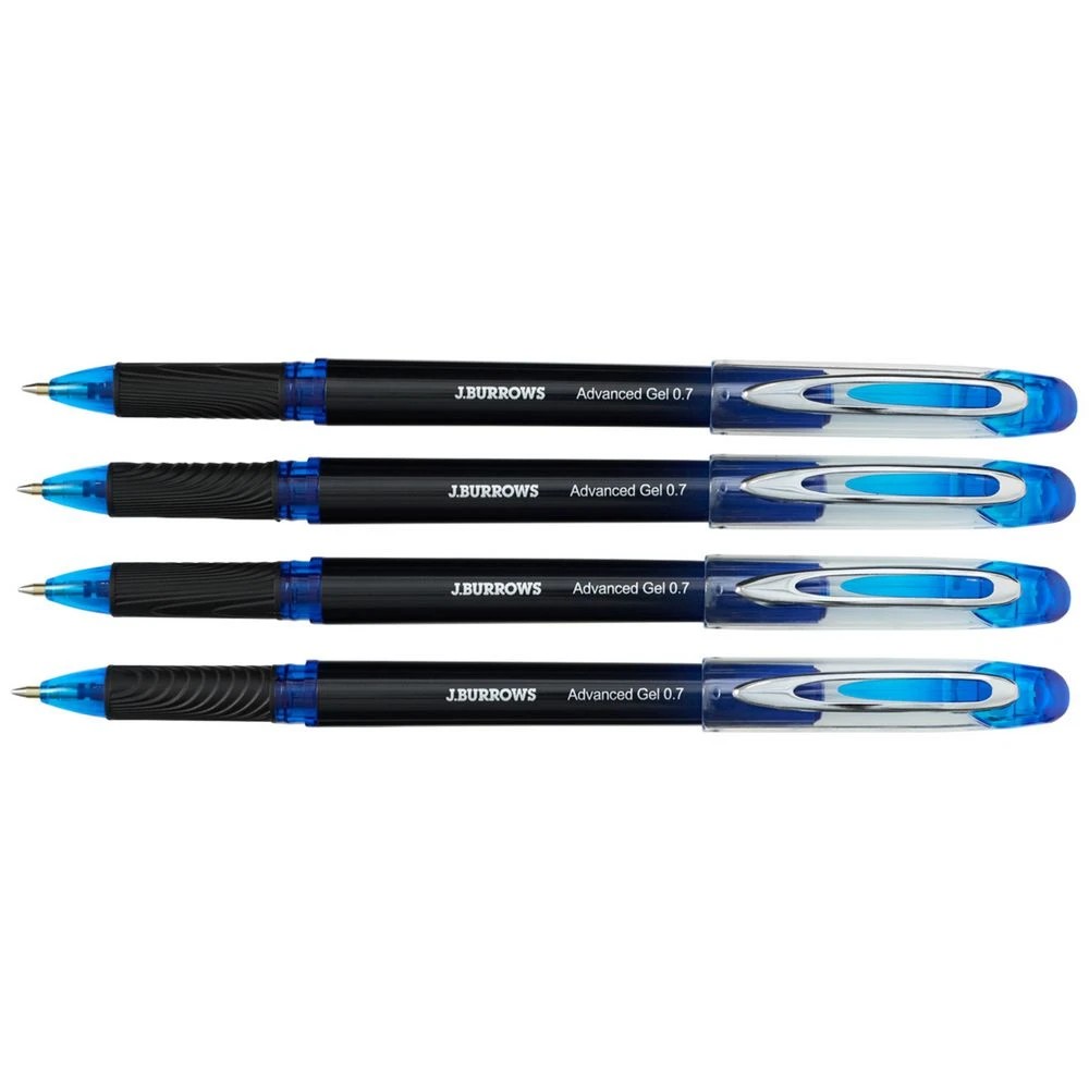 3 J.Burrows Gel Pen 0.7mm Blue 4 Pack, 3 of 5