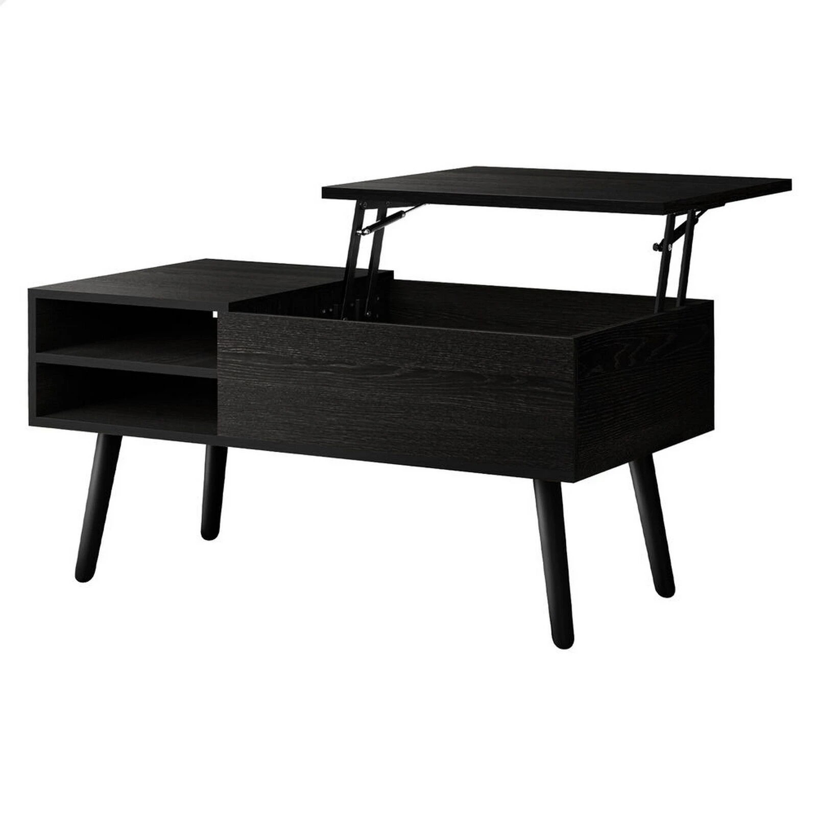 1 Alfordson Coffee Table Lift Up Top Modern Laptop Desk Hidden Storage - Black, 1 of 10